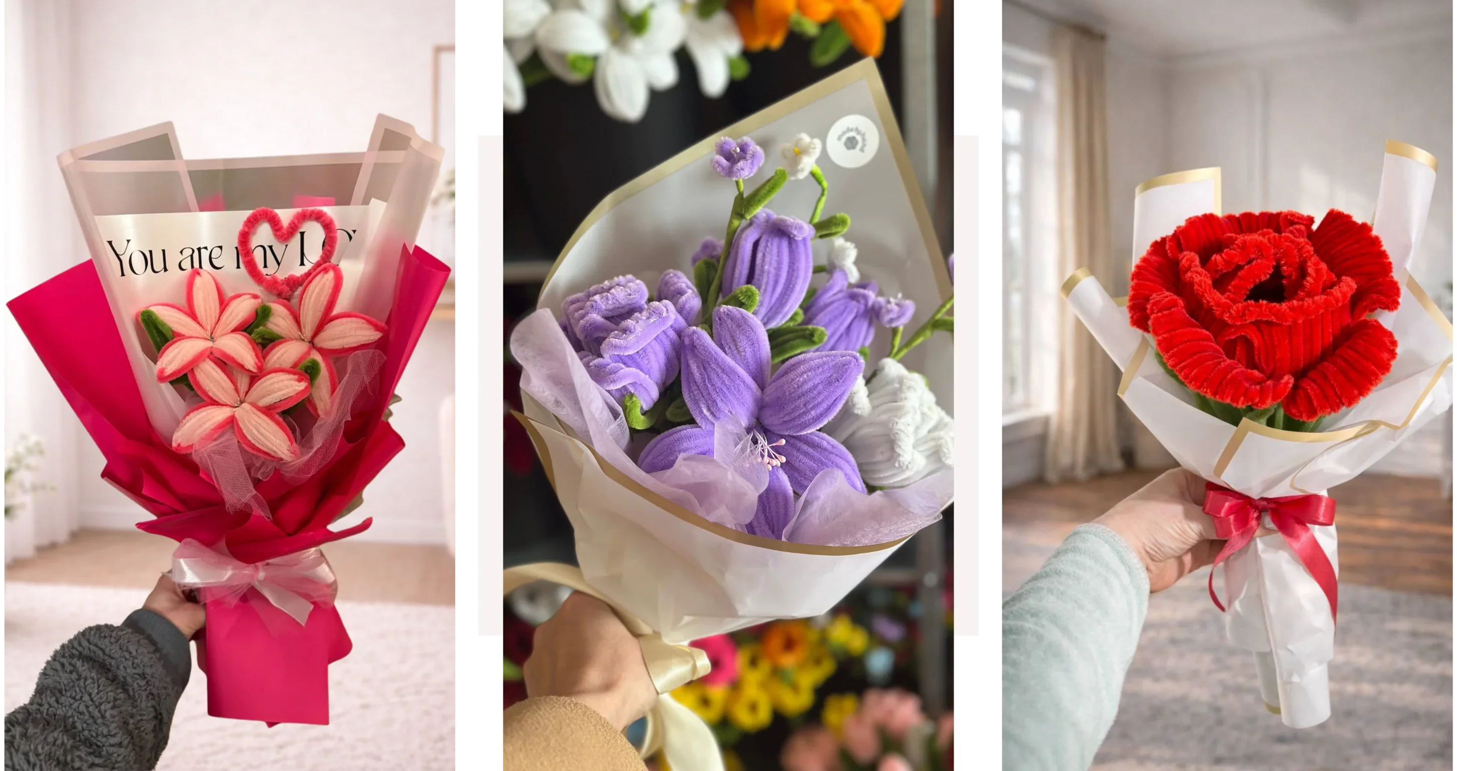 Fiori fatti a mano: differenza tra scovolini, uncinetto e altri metodi artigianali