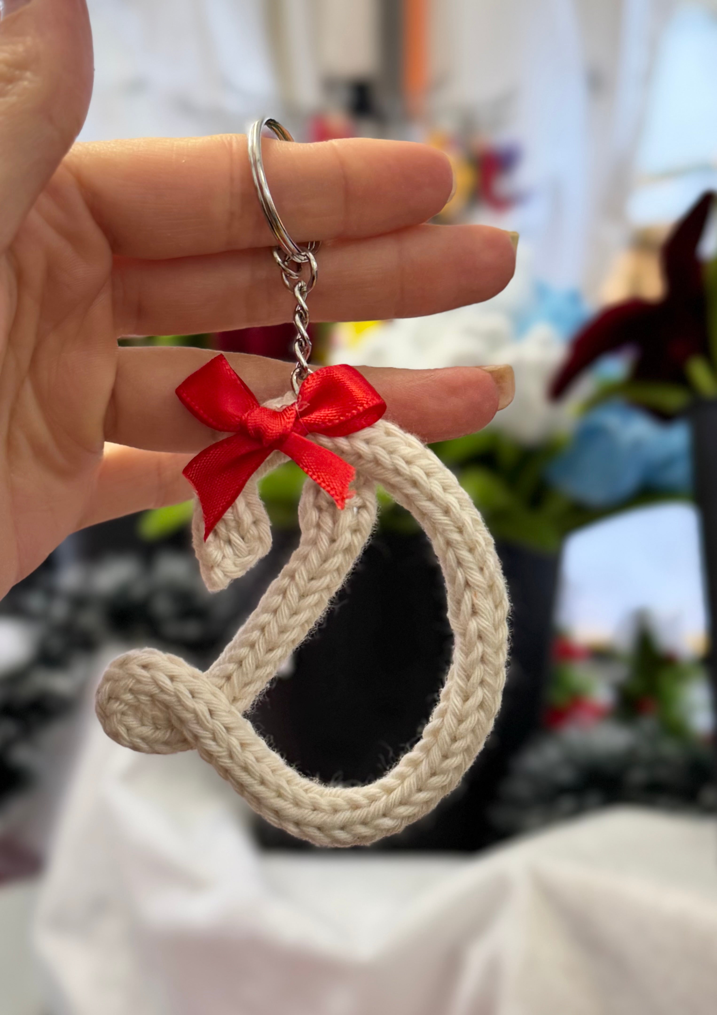 Portachiavi Lettera con Tricotin | Fatto a mano idea Regalo Natale