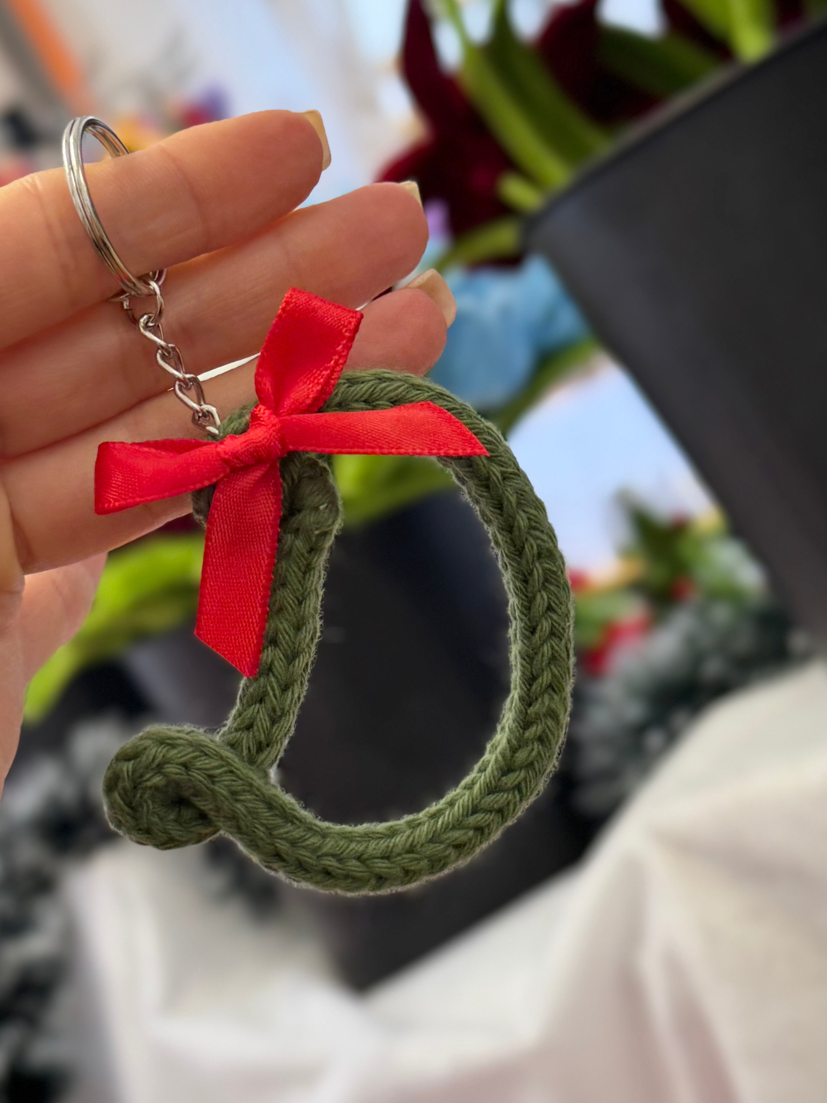 Portachiavi Lettera con Tricotin | Fatto a mano idea Regalo Natale