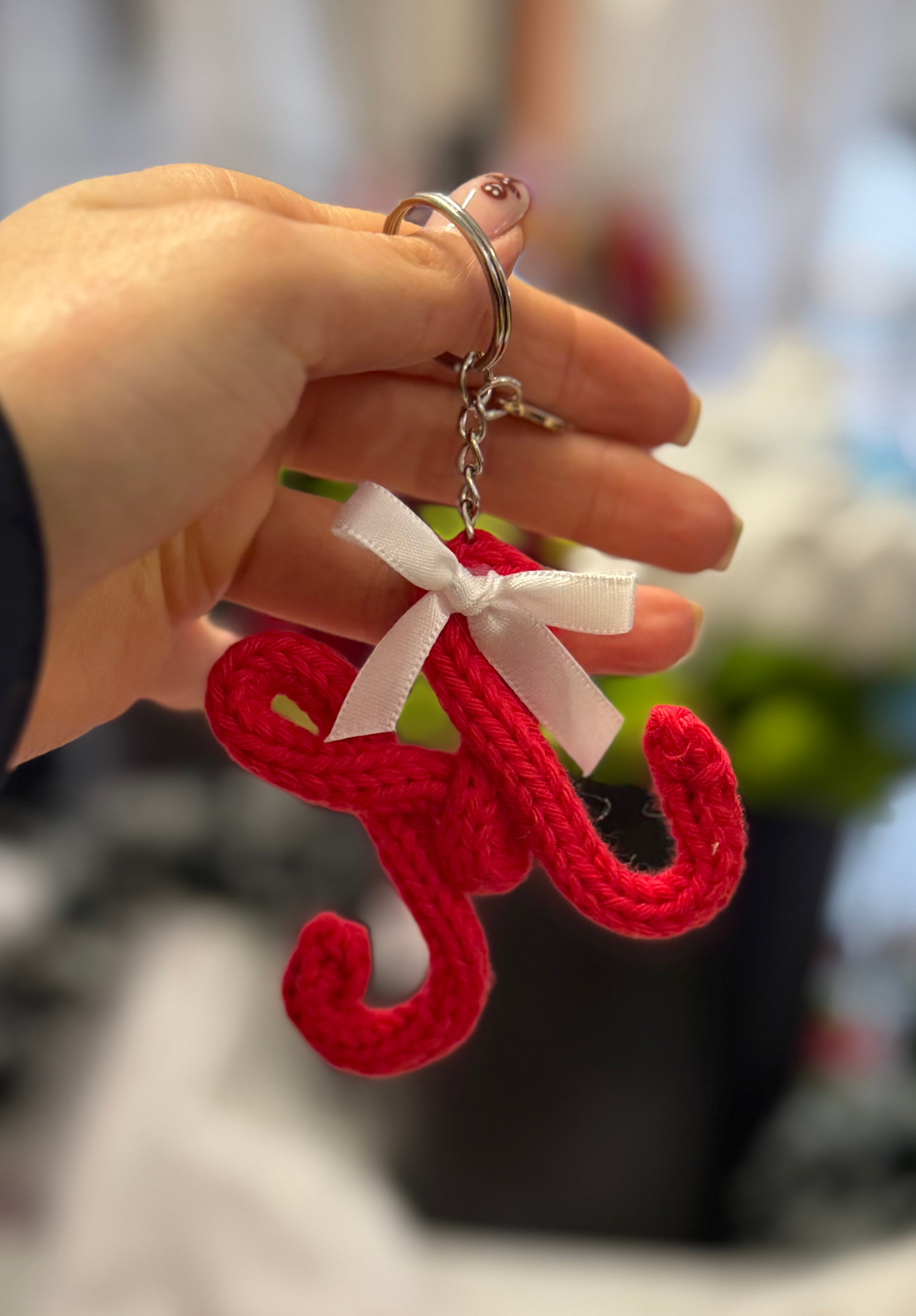 Portachiavi Lettera con Tricotin | Fatto a mano idea Regalo Natale