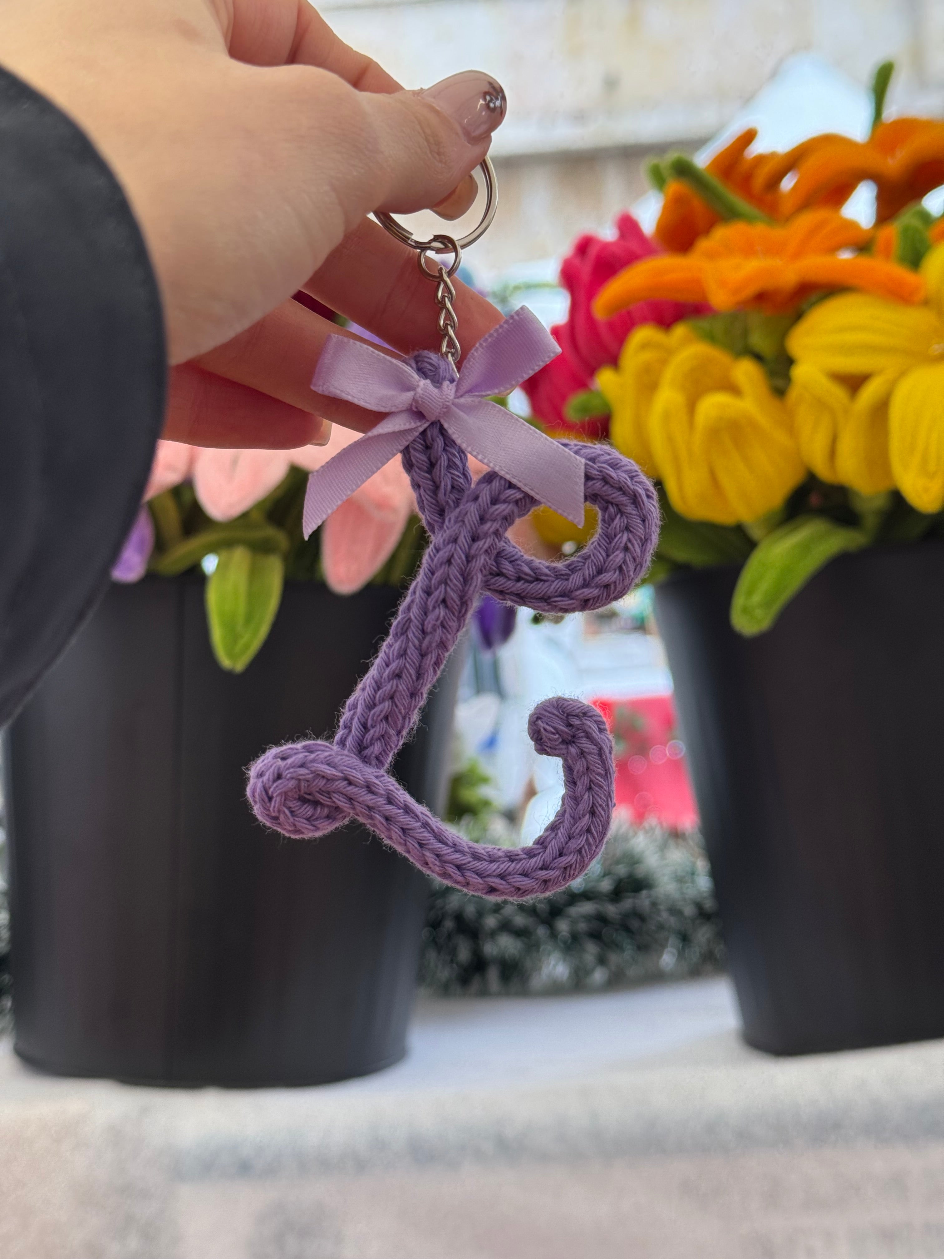 Portachiavi Lettera con Tricotin | Fatto a mano idea Regalo Natale