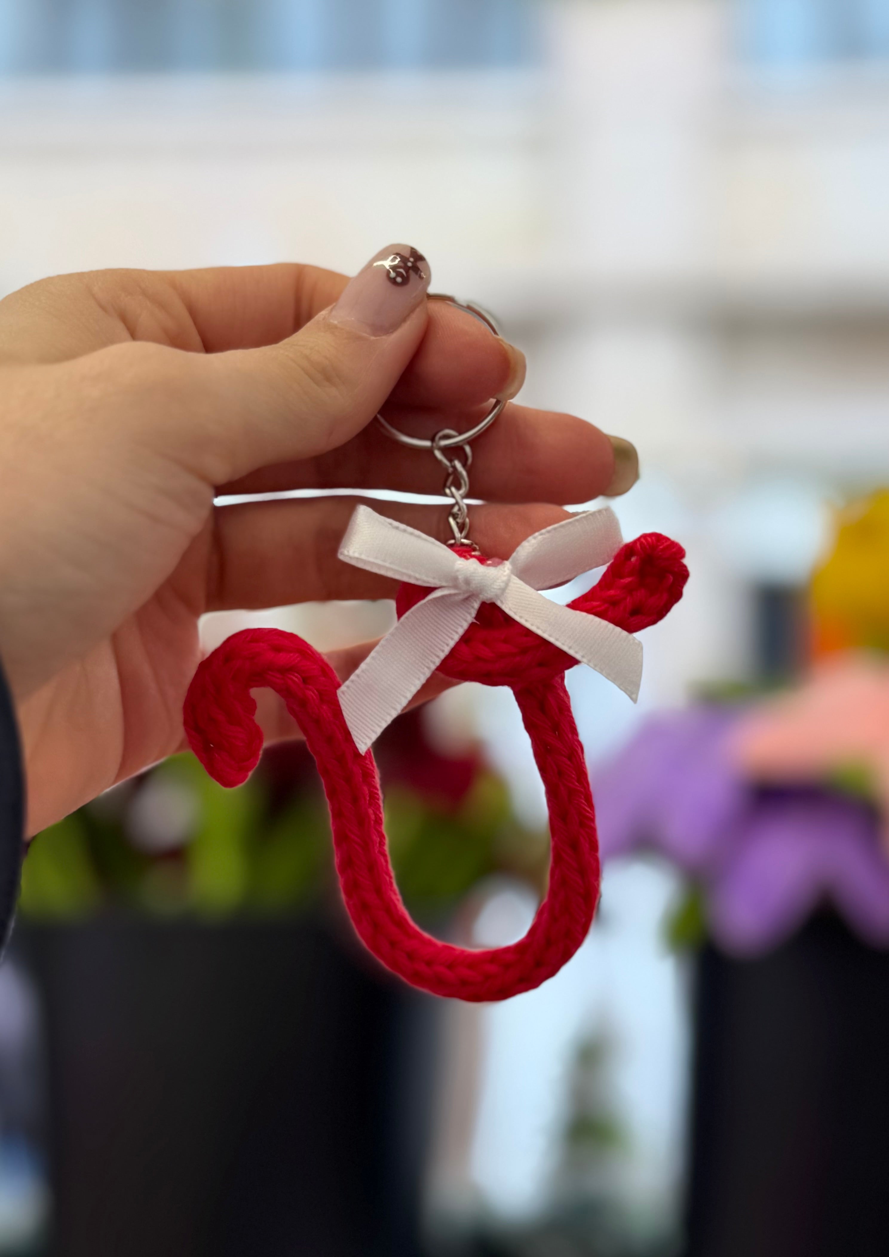 Portachiavi Lettera con Tricotin | Fatto a mano idea Regalo Natale