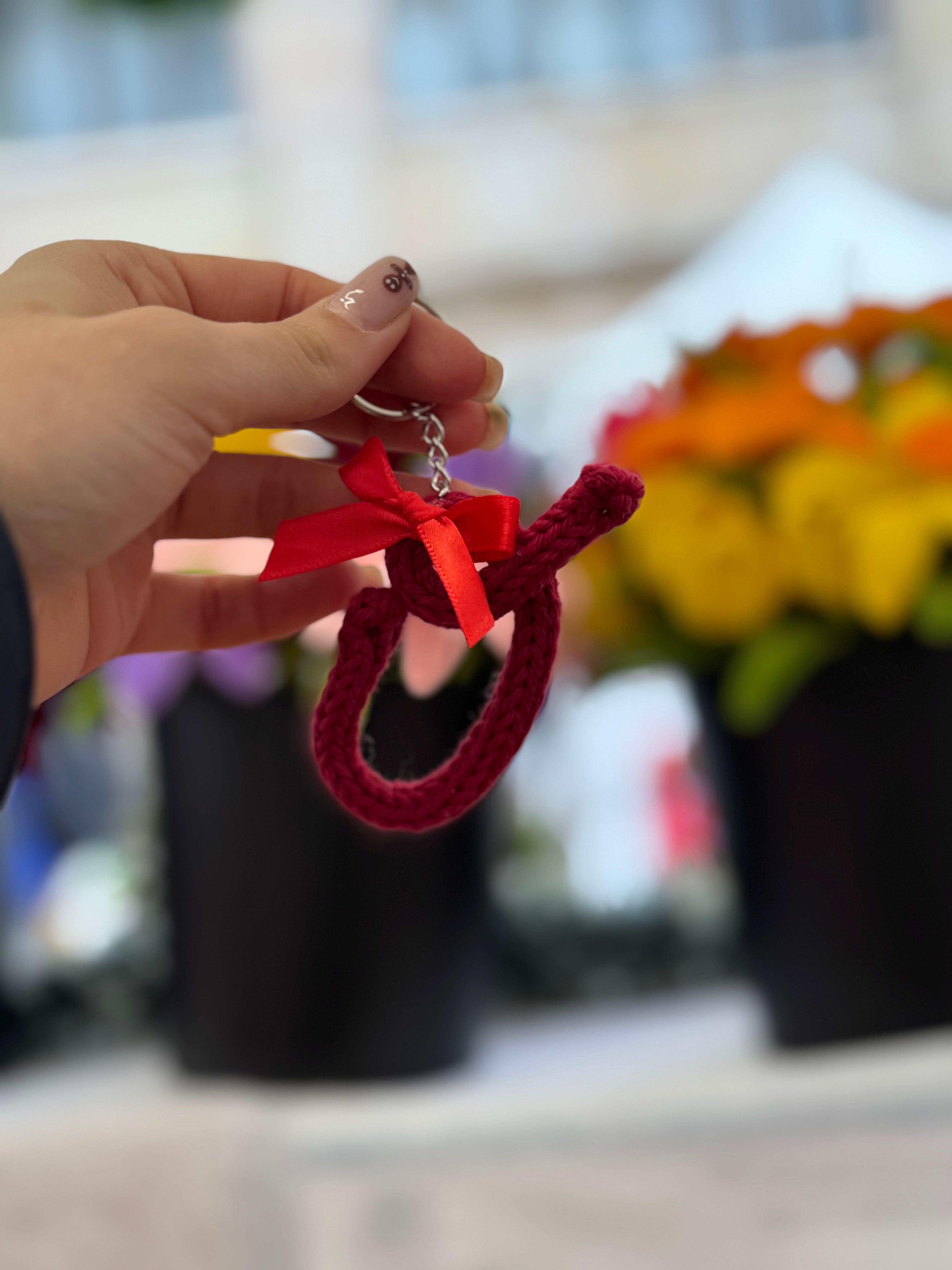 Portachiavi Lettera con Tricotin | Fatto a mano idea Regalo Natale