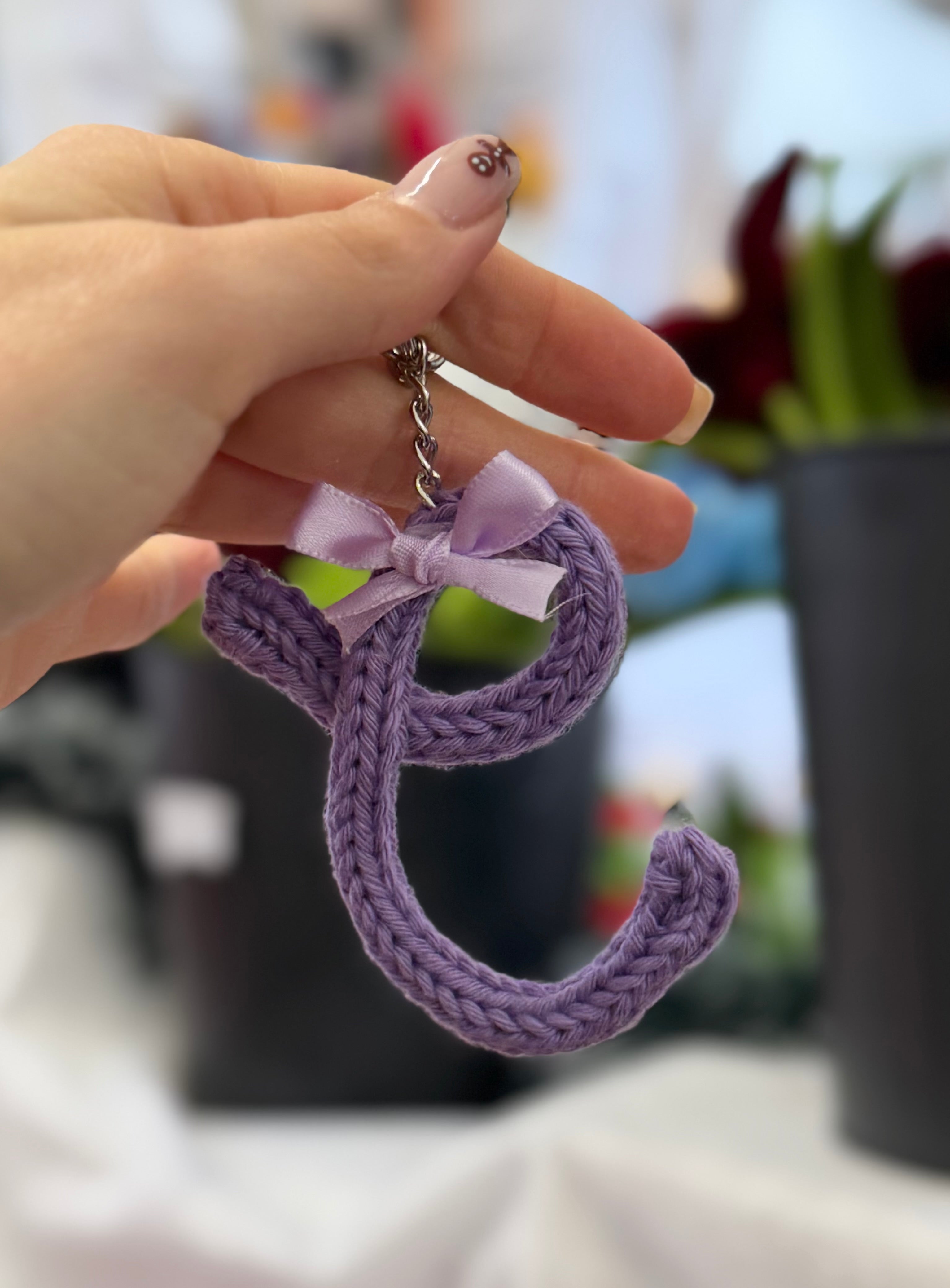 Portachiavi Lettera con Tricotin | Fatto a mano idea Regalo Natale