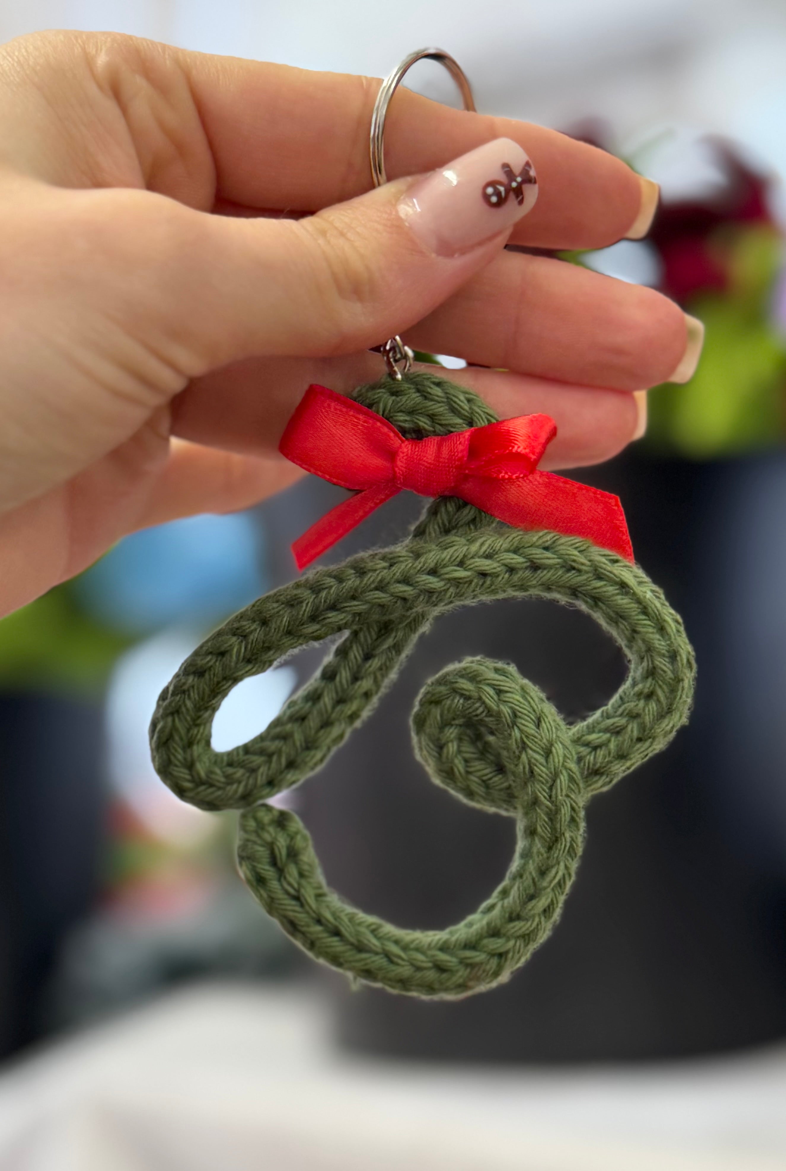 Portachiavi Lettera con Tricotin | Fatto a mano idea Regalo Natale