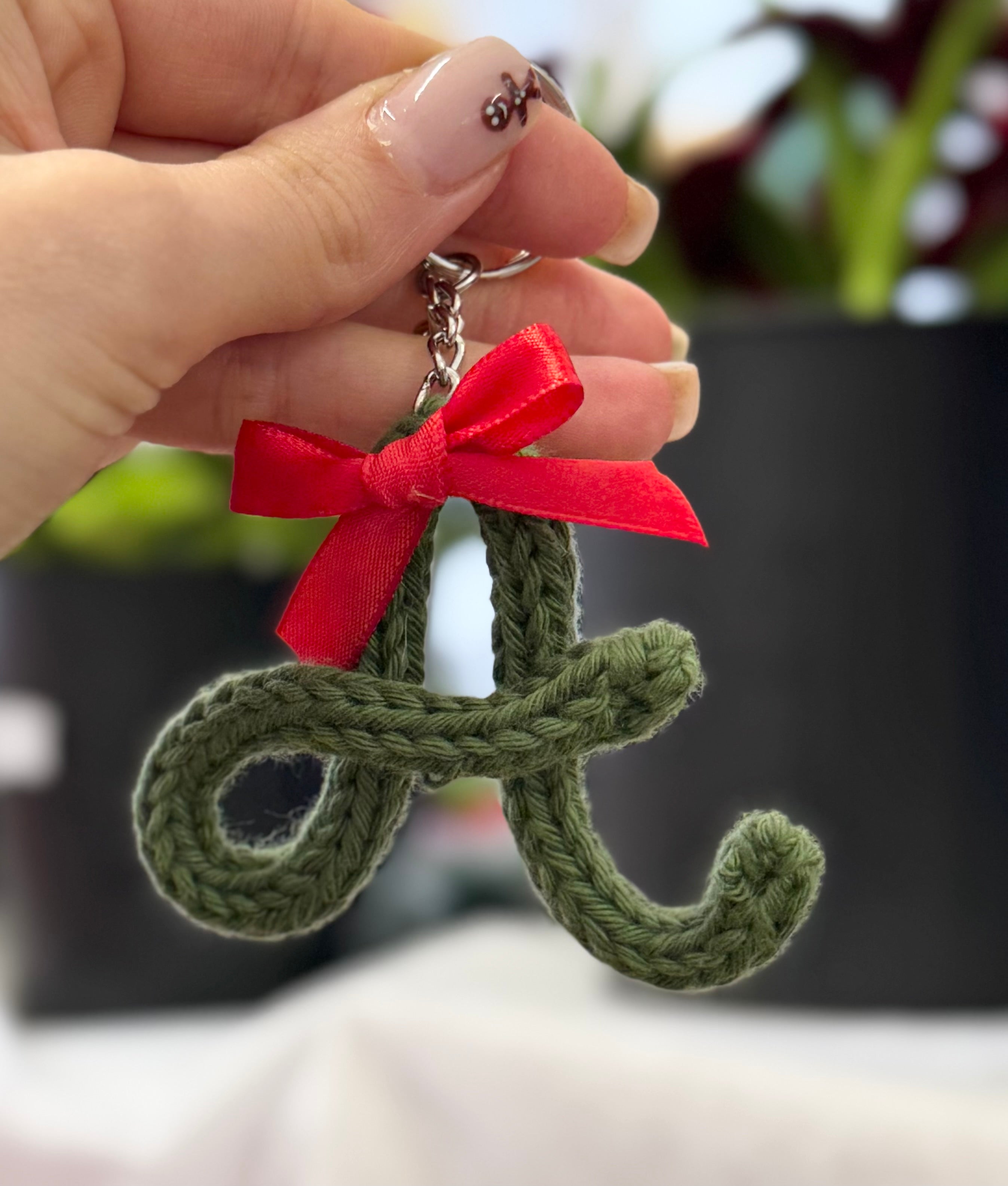 Portachiavi Lettera con Tricotin | Fatto a mano idea Regalo Natale