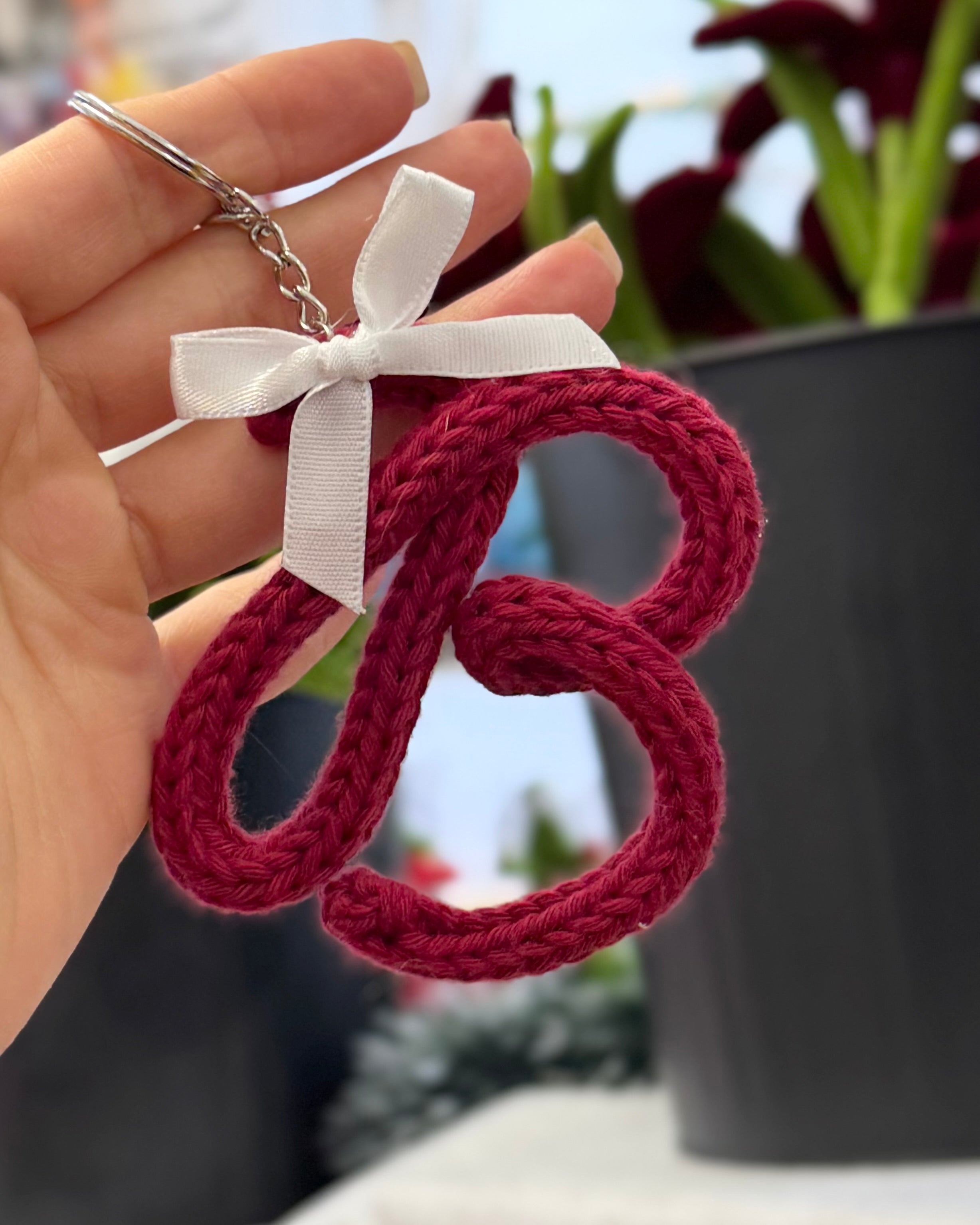 Portachiavi Lettera con Tricotin | Fatto a mano idea Regalo Natale