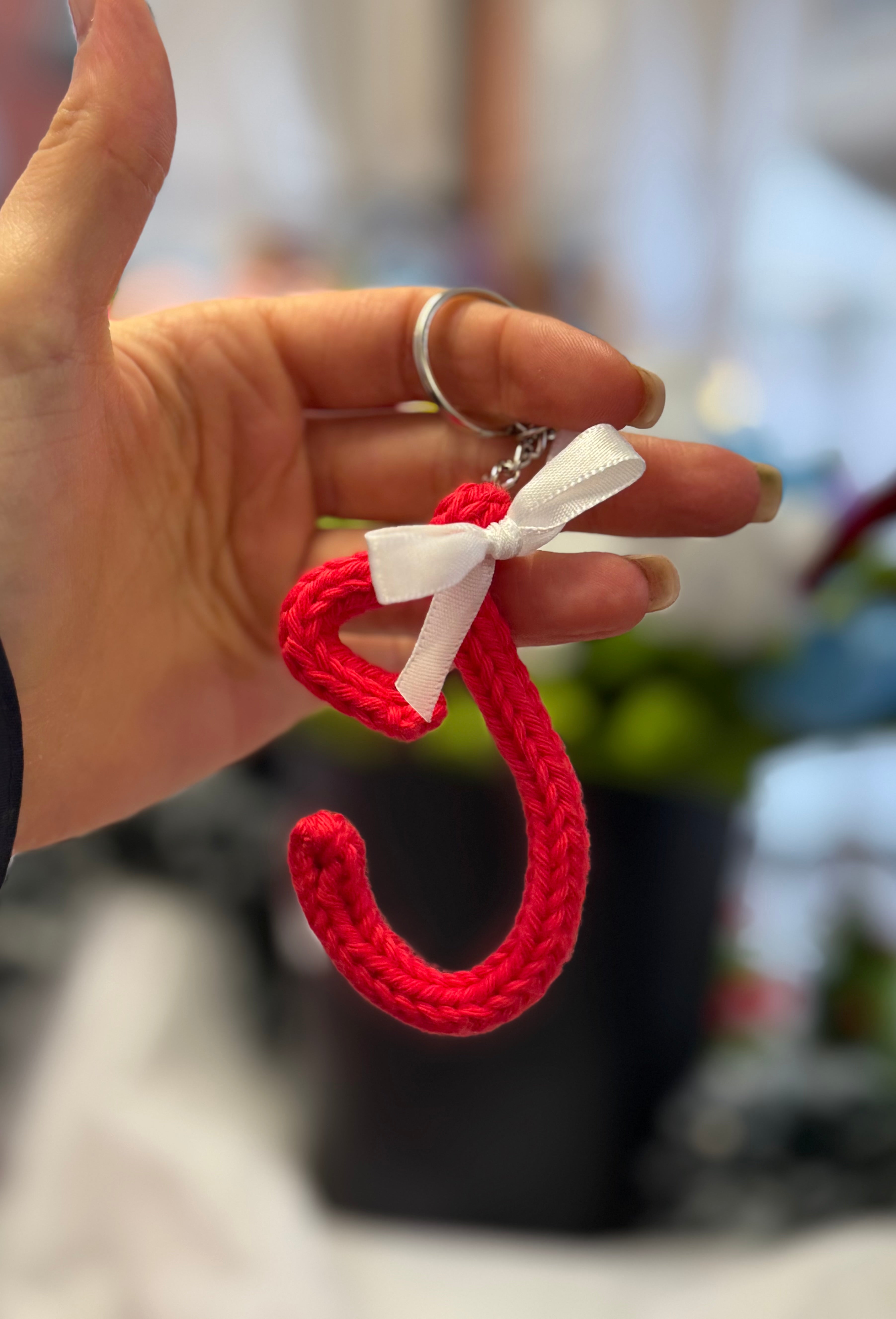 Portachiavi Lettera con Tricotin | Fatto a mano idea Regalo Natale