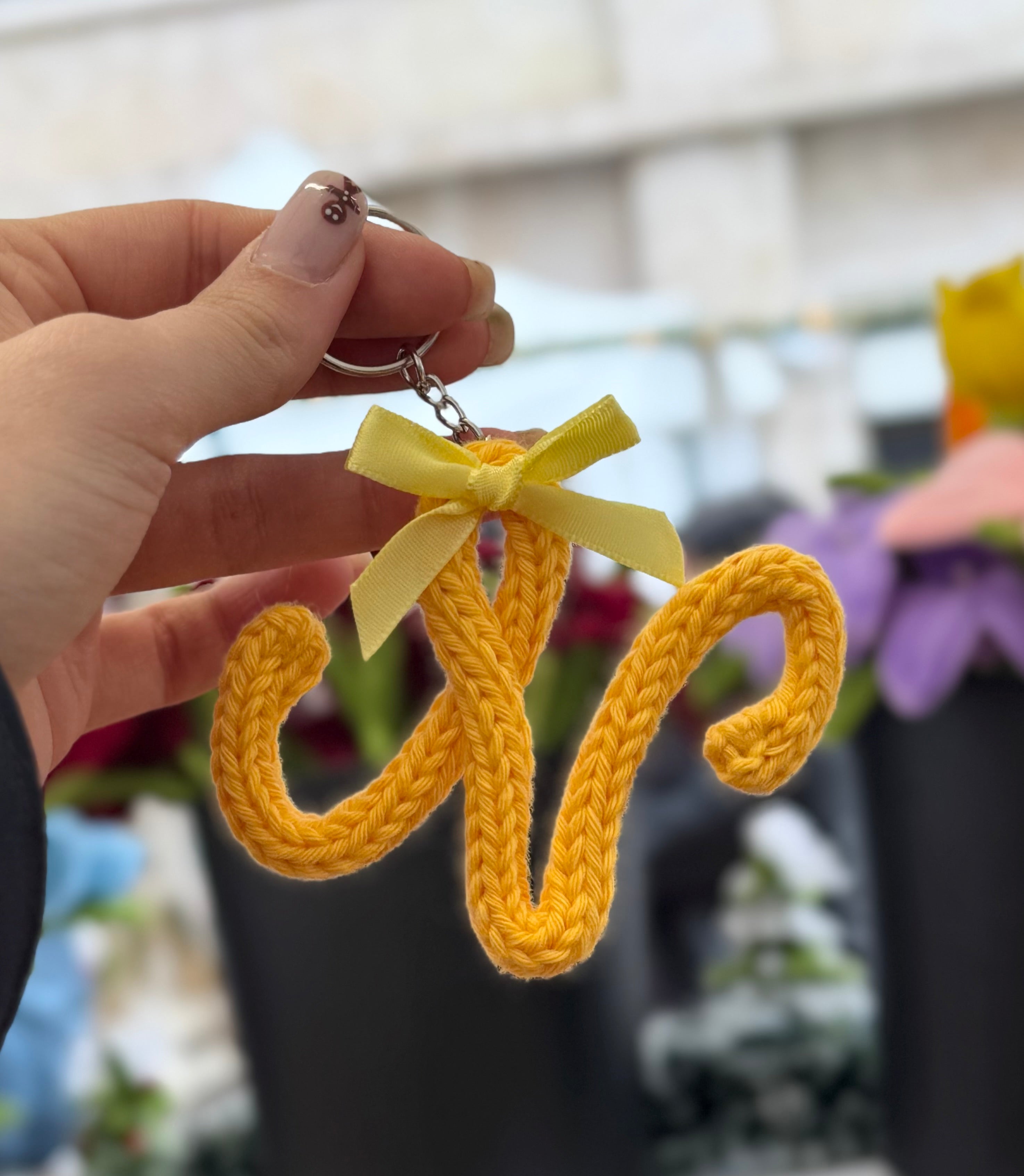 Portachiavi Lettera con Tricotin | Fatto a mano idea Regalo Natale