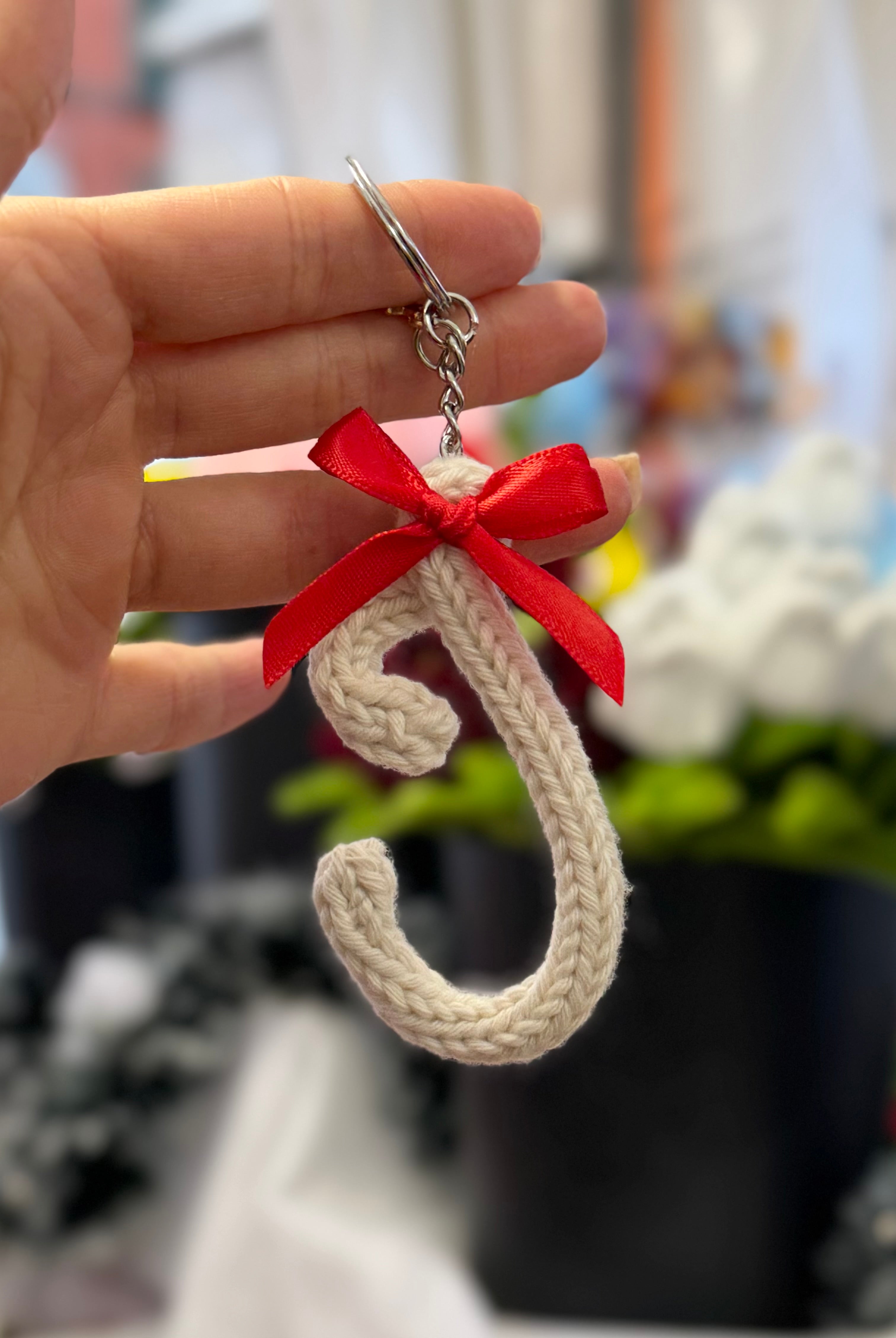 Portachiavi Lettera con Tricotin | Fatto a mano idea Regalo Natale