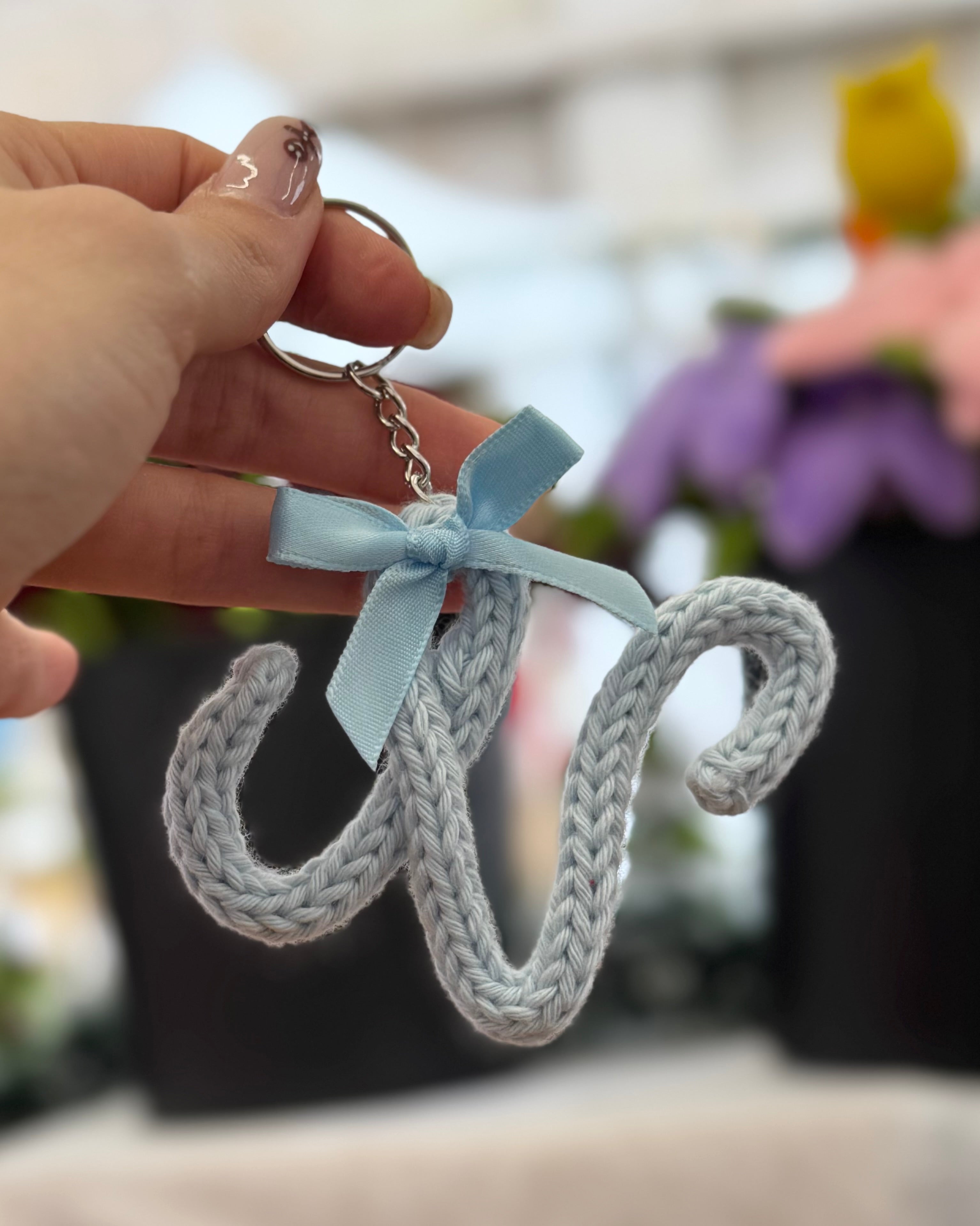 Portachiavi Lettera con Tricotin | Fatto a mano idea Regalo Natale