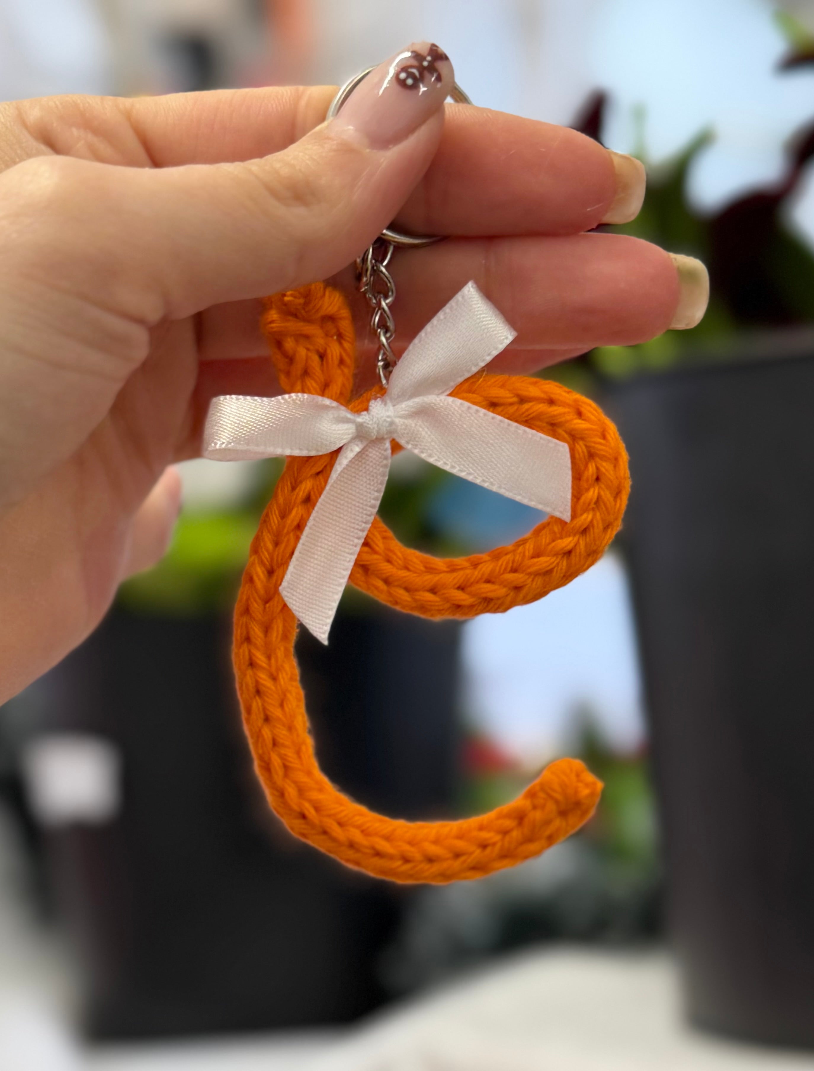 Portachiavi Lettera con Tricotin | Fatto a mano idea Regalo Natale