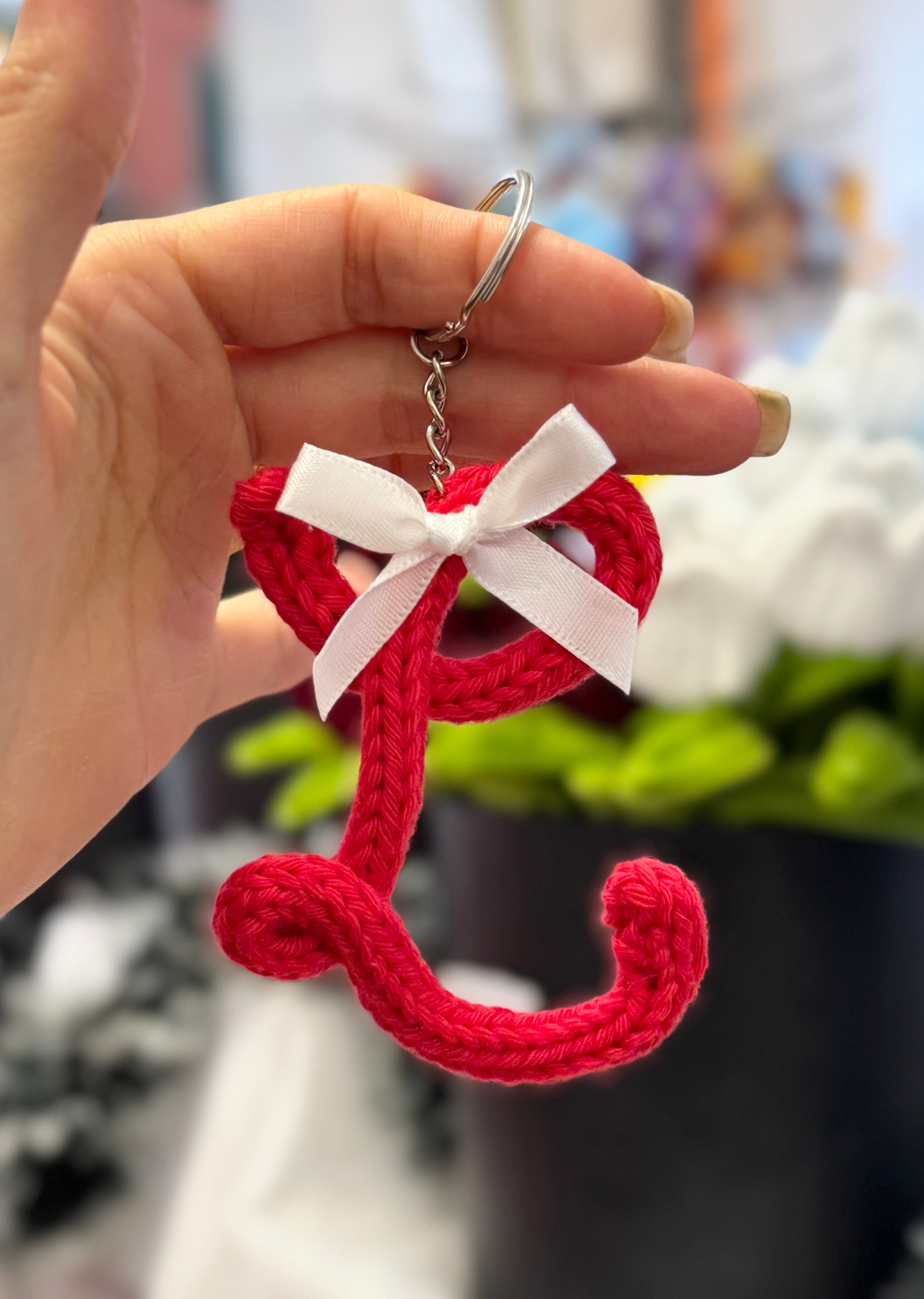 Portachiavi Lettera con Tricotin | Fatto a mano idea Regalo Natale