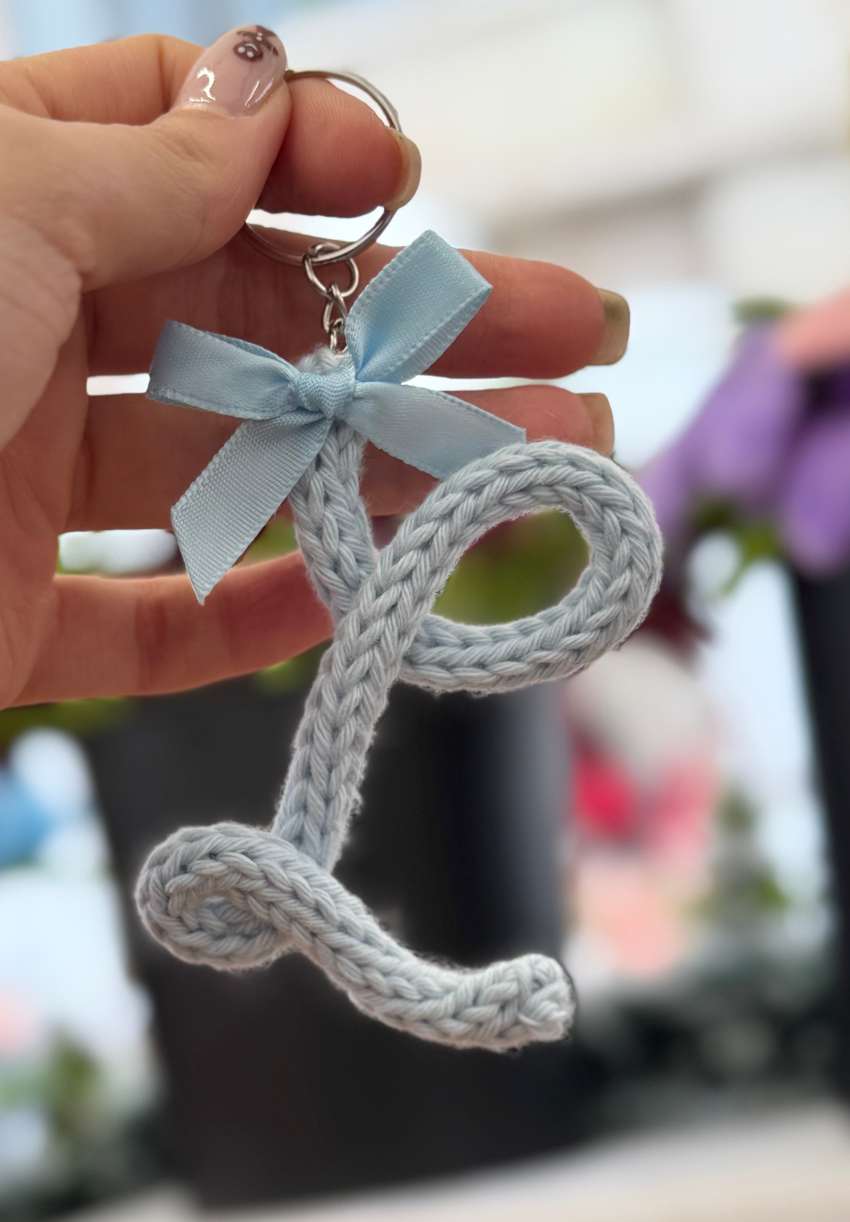 Portachiavi Lettera con Tricotin | Fatto a mano idea Regalo Natale