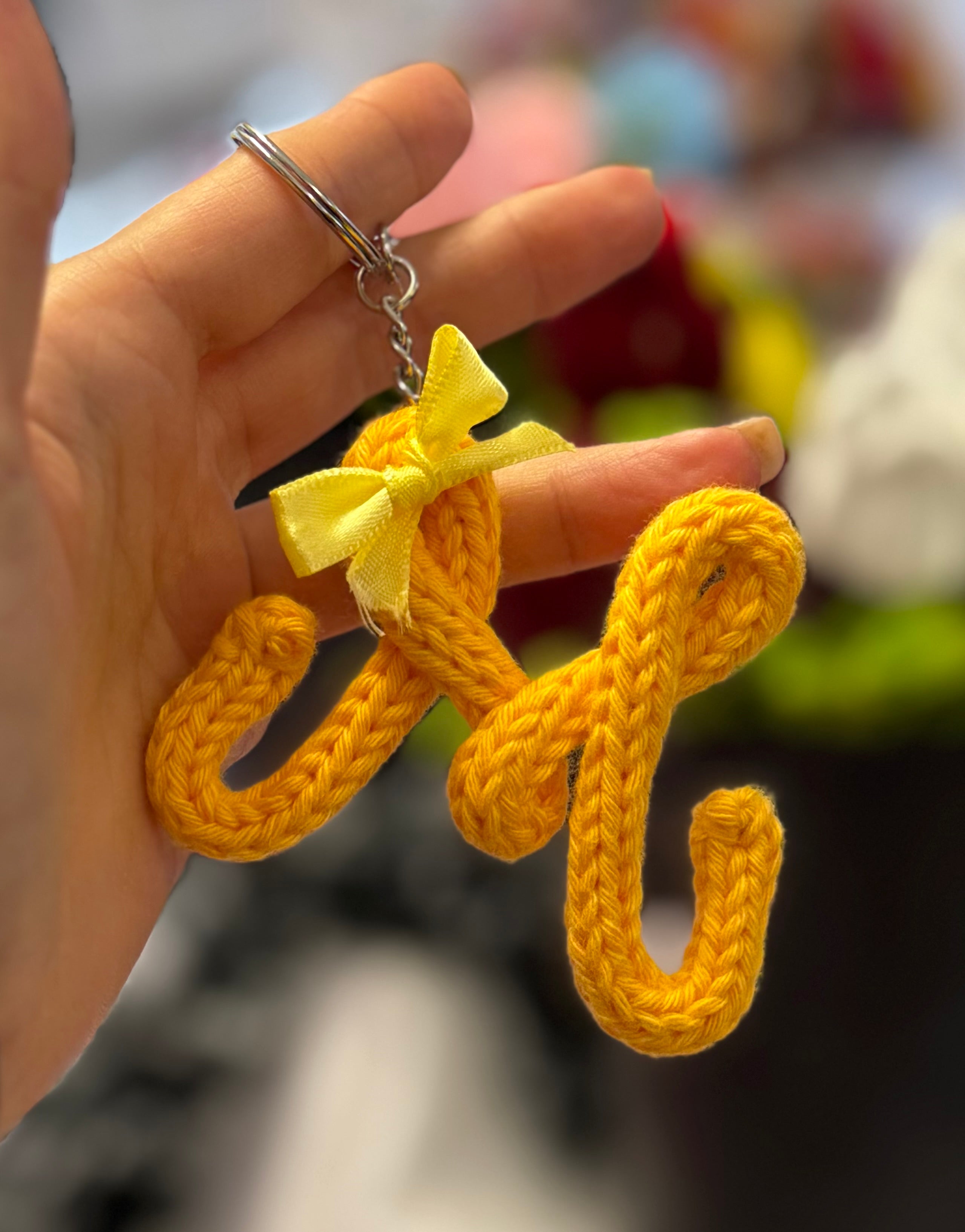 Portachiavi Lettera con Tricotin | Fatto a mano idea Regalo Natale