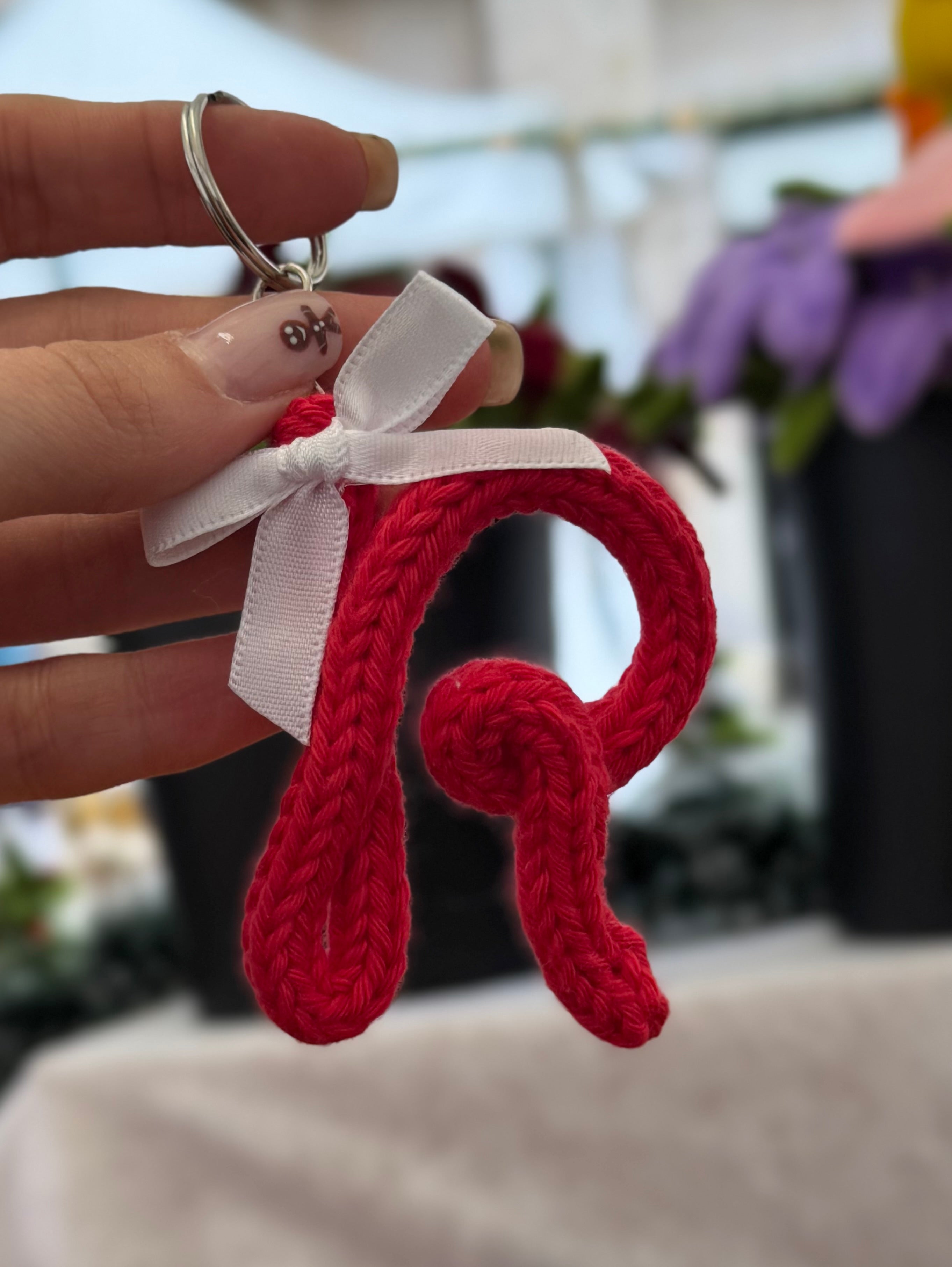 Portachiavi Lettera con Tricotin | Fatto a mano idea Regalo Natale