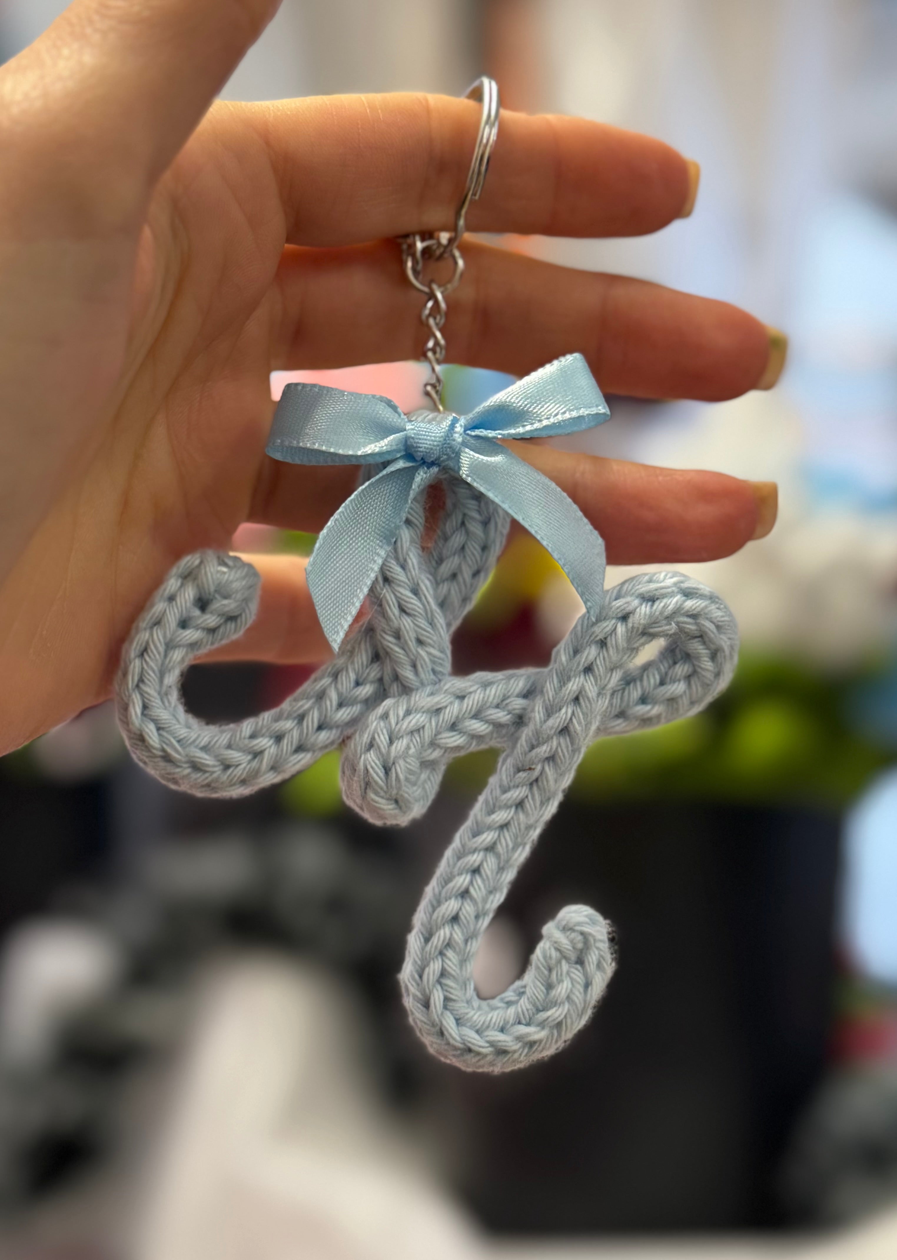 Portachiavi Lettera con Tricotin | Fatto a mano idea Regalo Natale