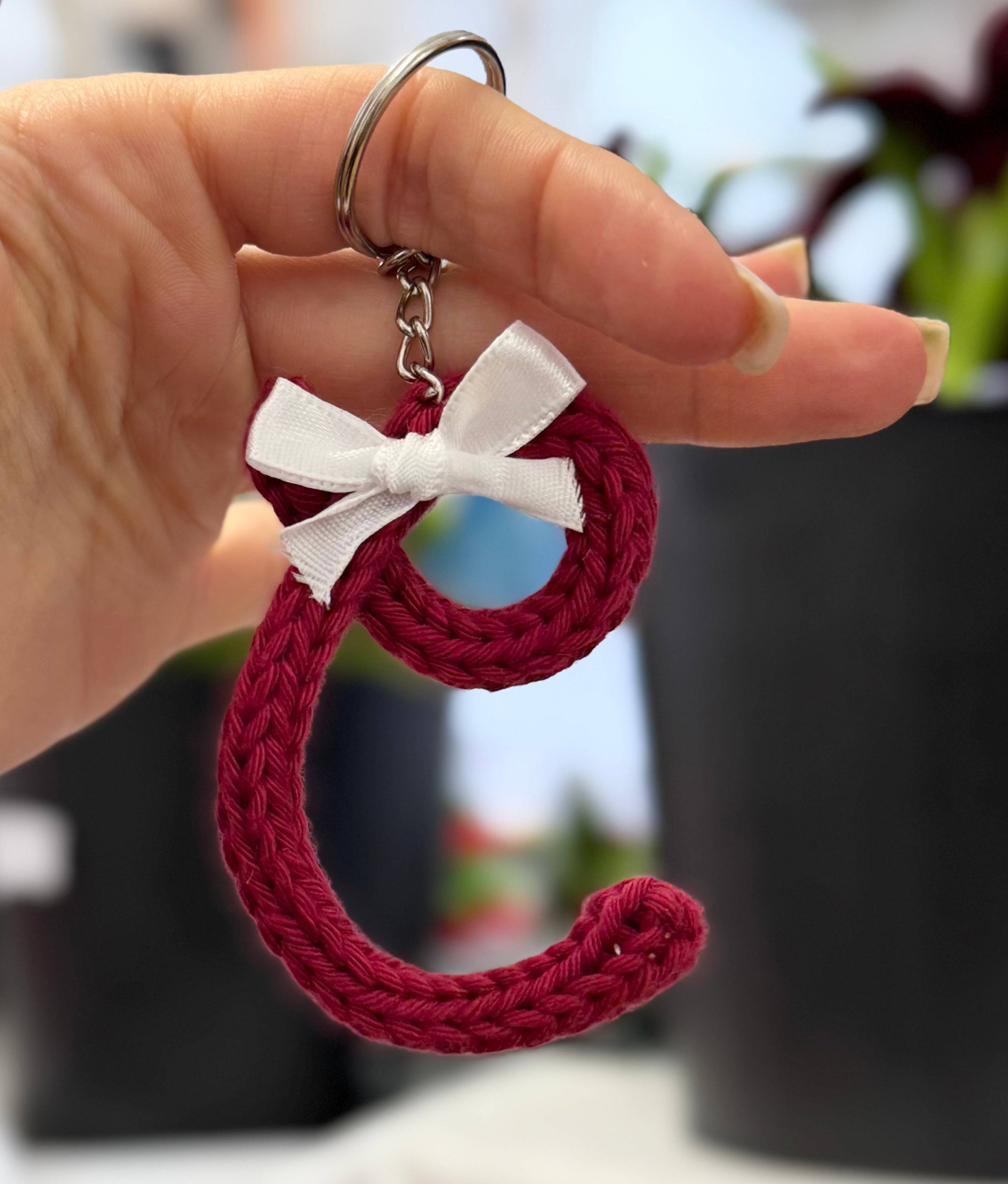 Portachiavi Lettera con Tricotin | Fatto a mano idea Regalo Natale