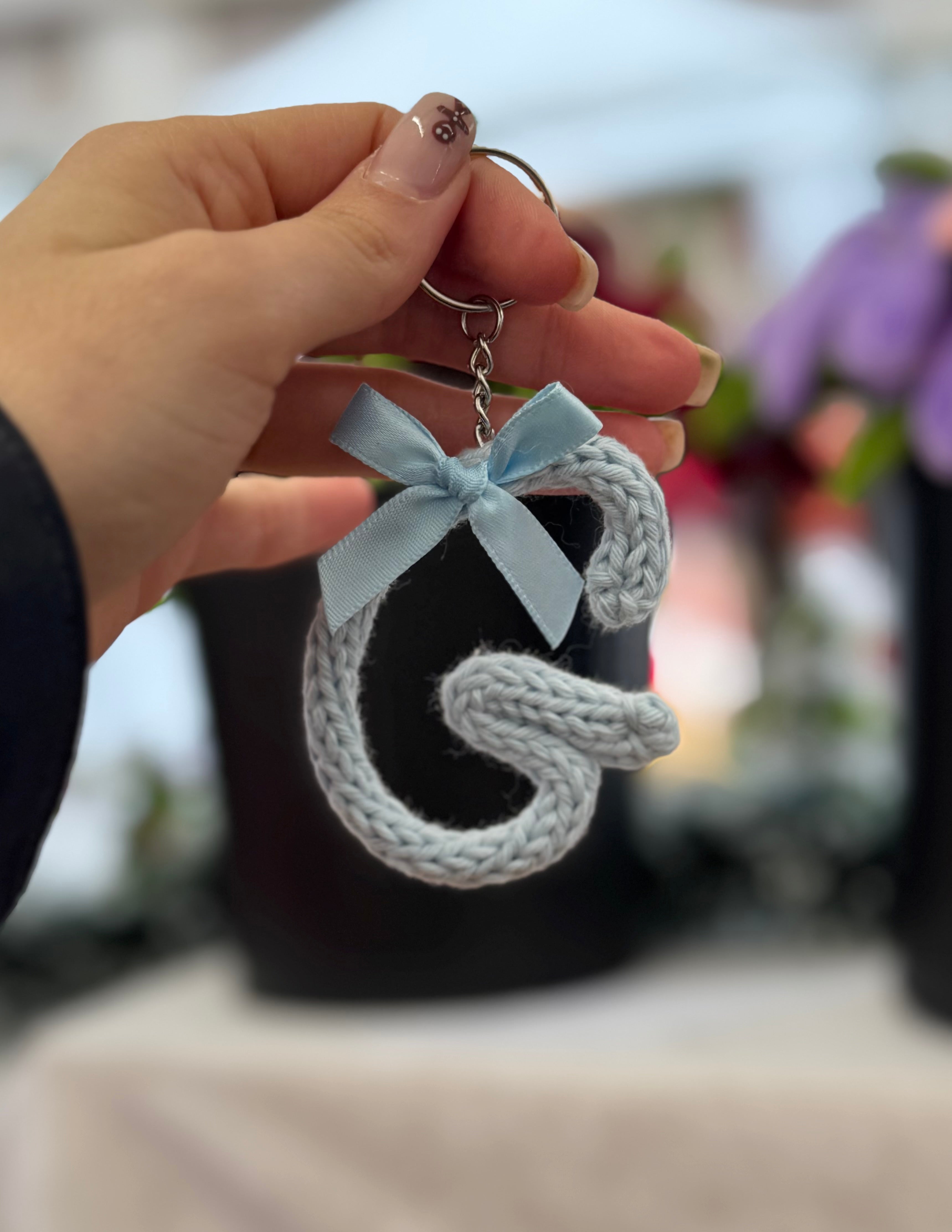 Portachiavi Lettera con Tricotin | Fatto a mano idea Regalo Natale