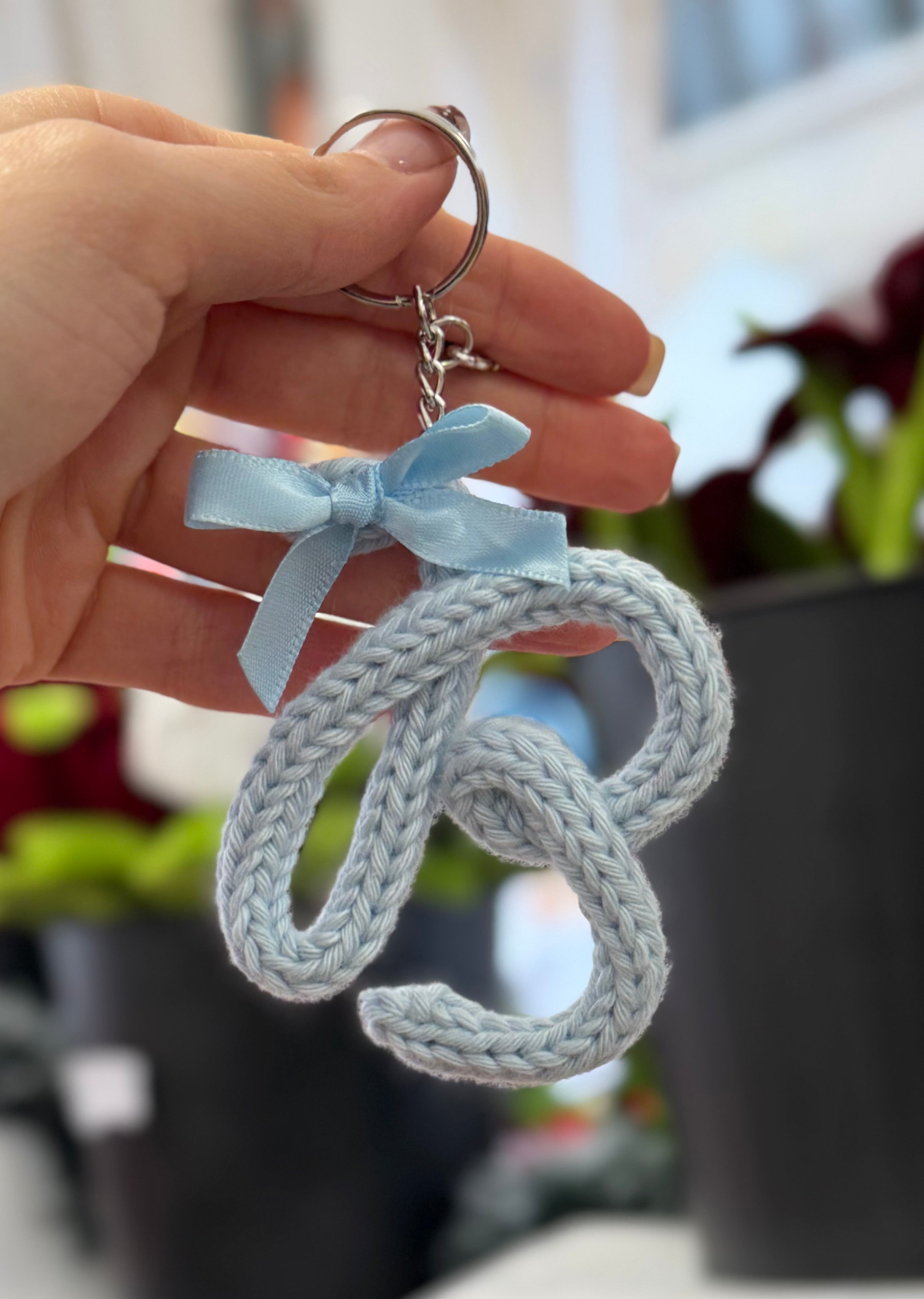 Portachiavi Lettera con Tricotin | Fatto a mano idea Regalo Natale