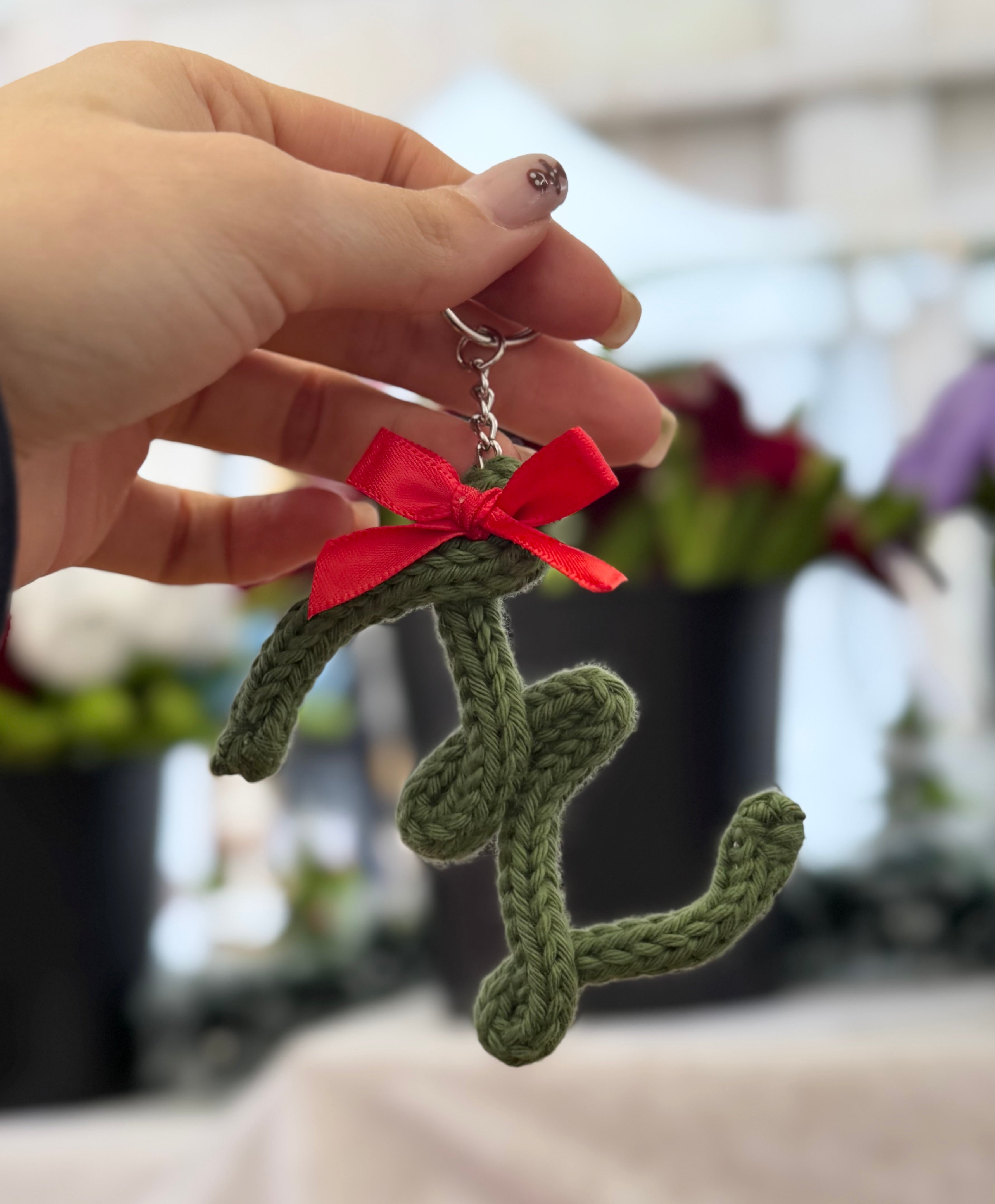 Portachiavi Lettera con Tricotin | Fatto a mano idea Regalo Natale