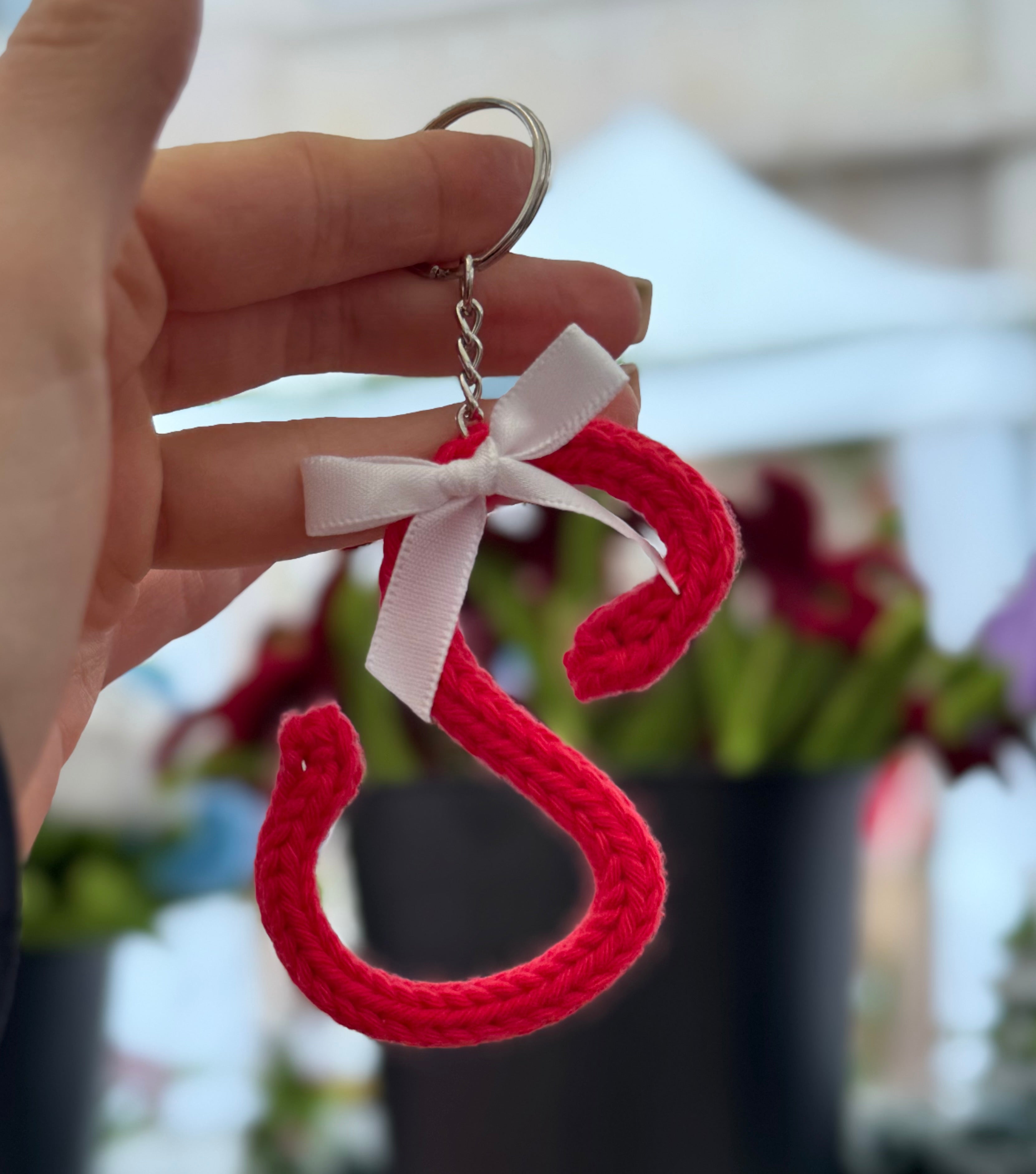 Portachiavi Lettera con Tricotin | Fatto a mano idea Regalo Natale