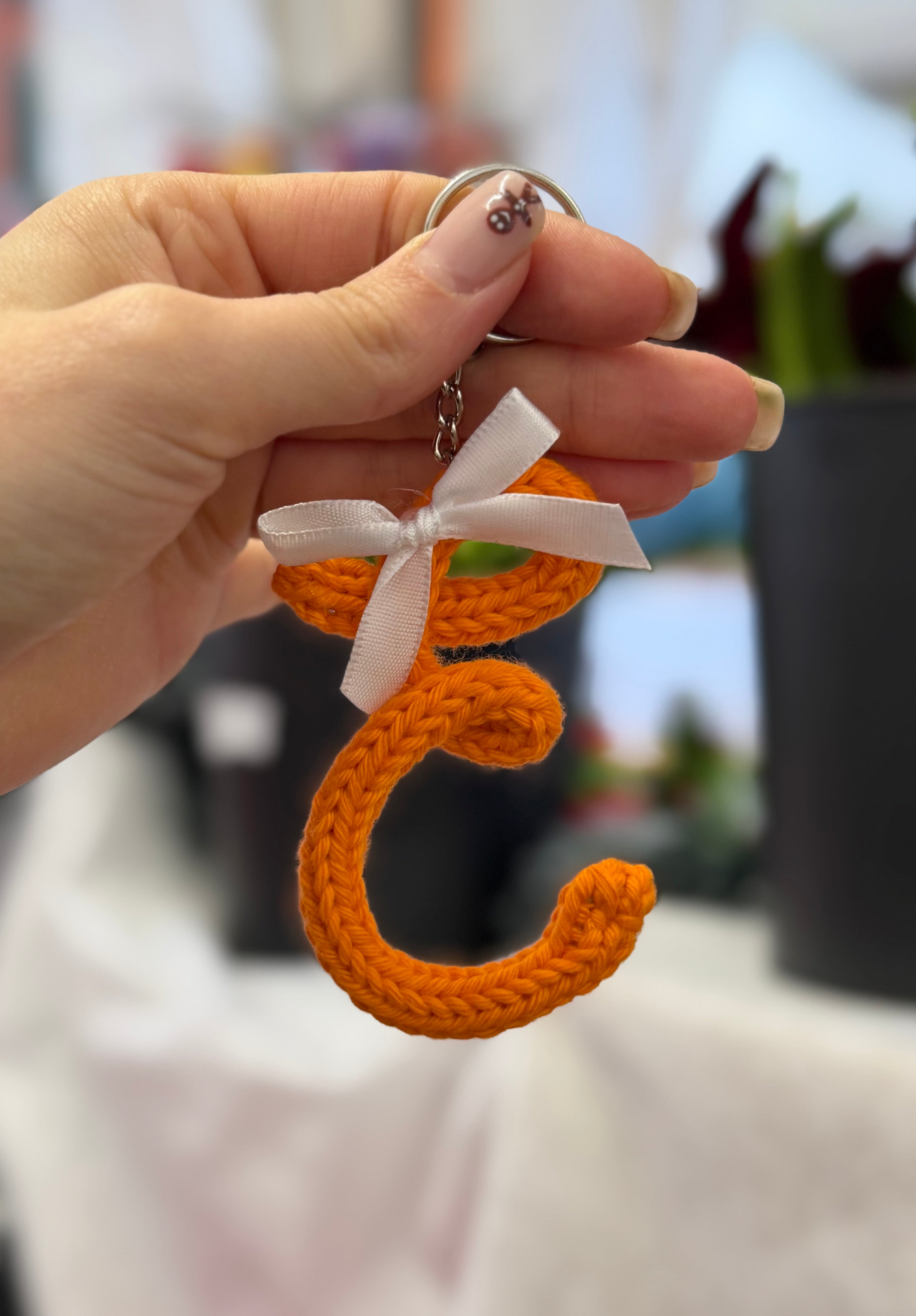 Portachiavi Lettera con Tricotin | Fatto a mano idea Regalo Natale