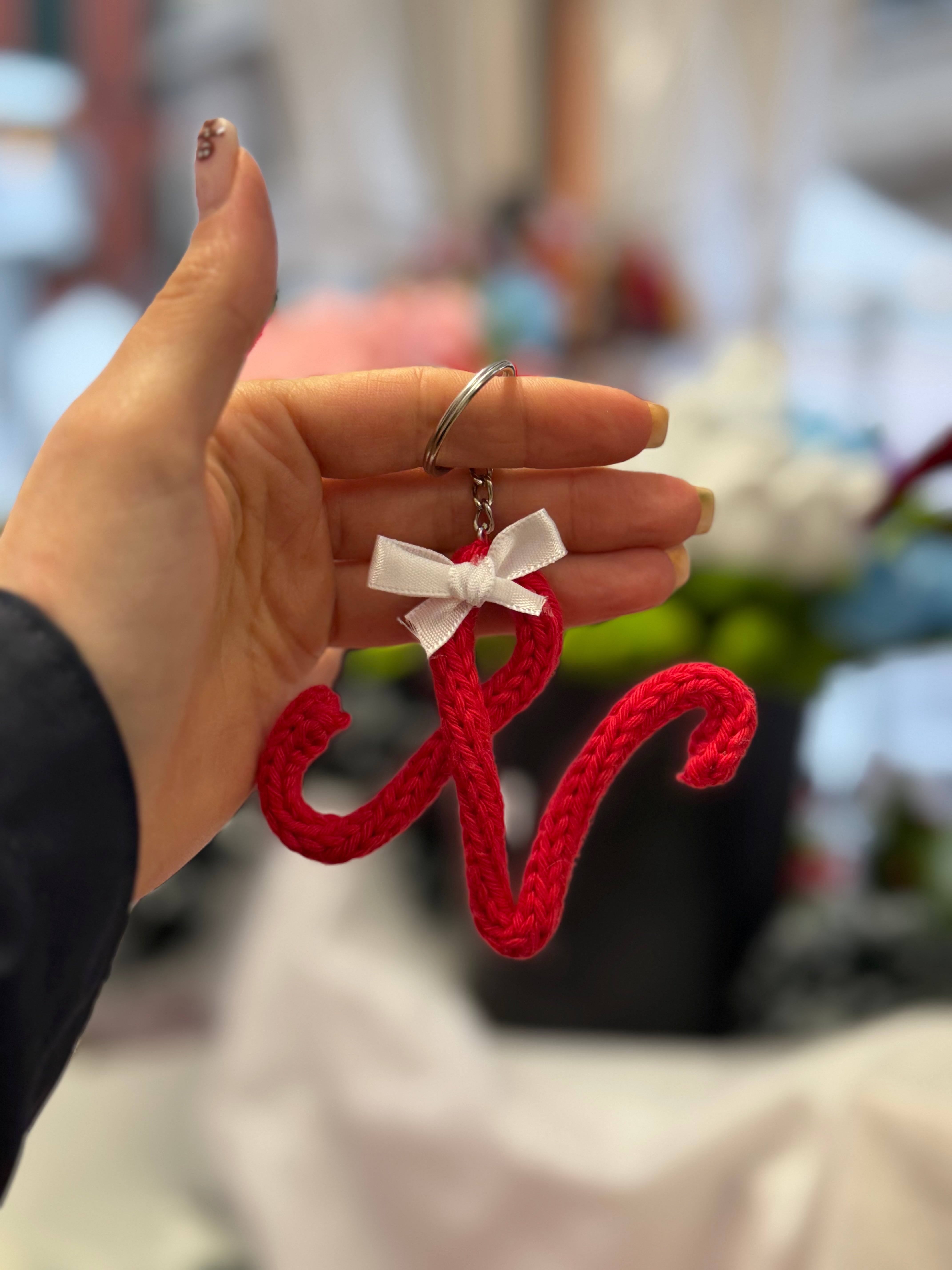 Portachiavi Lettera con Tricotin | Fatto a mano idea Regalo Natale