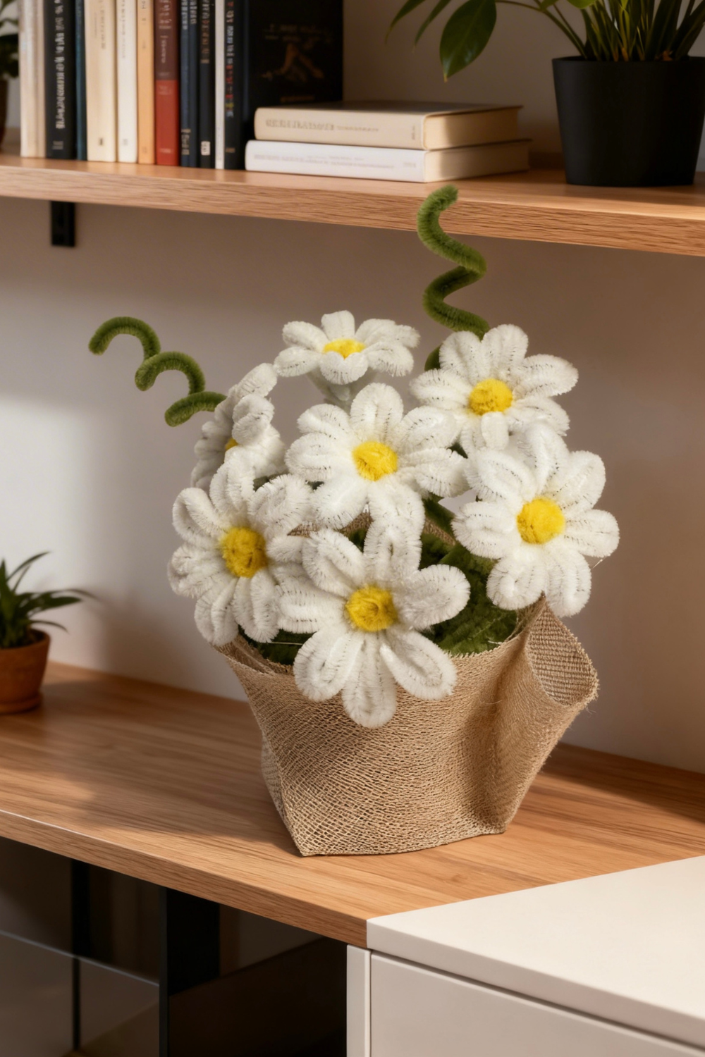 Vaso di Margherite in Scovolini| Fatto a mano