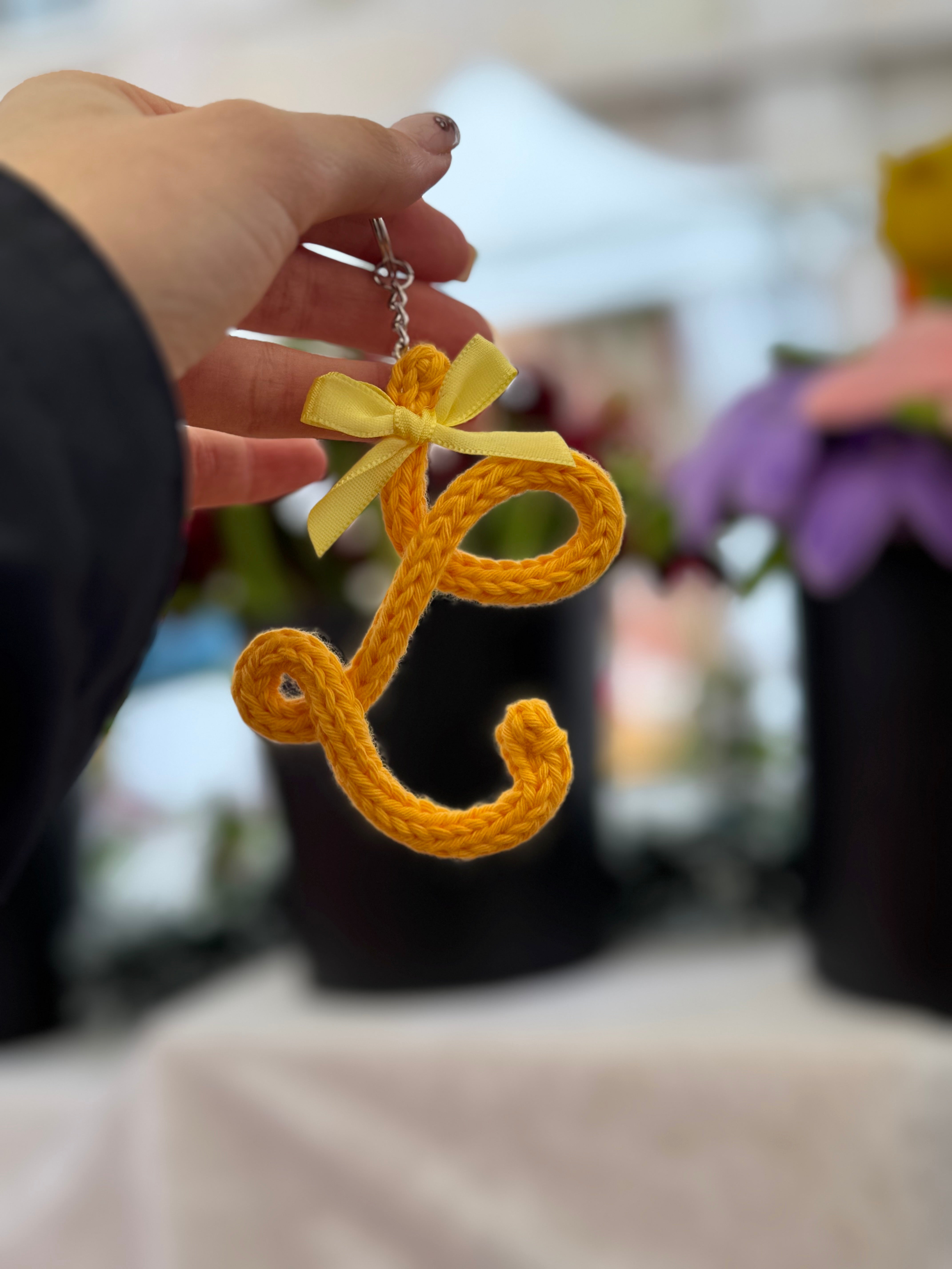 Portachiavi Lettera con Tricotin | Fatto a mano idea Regalo Natale