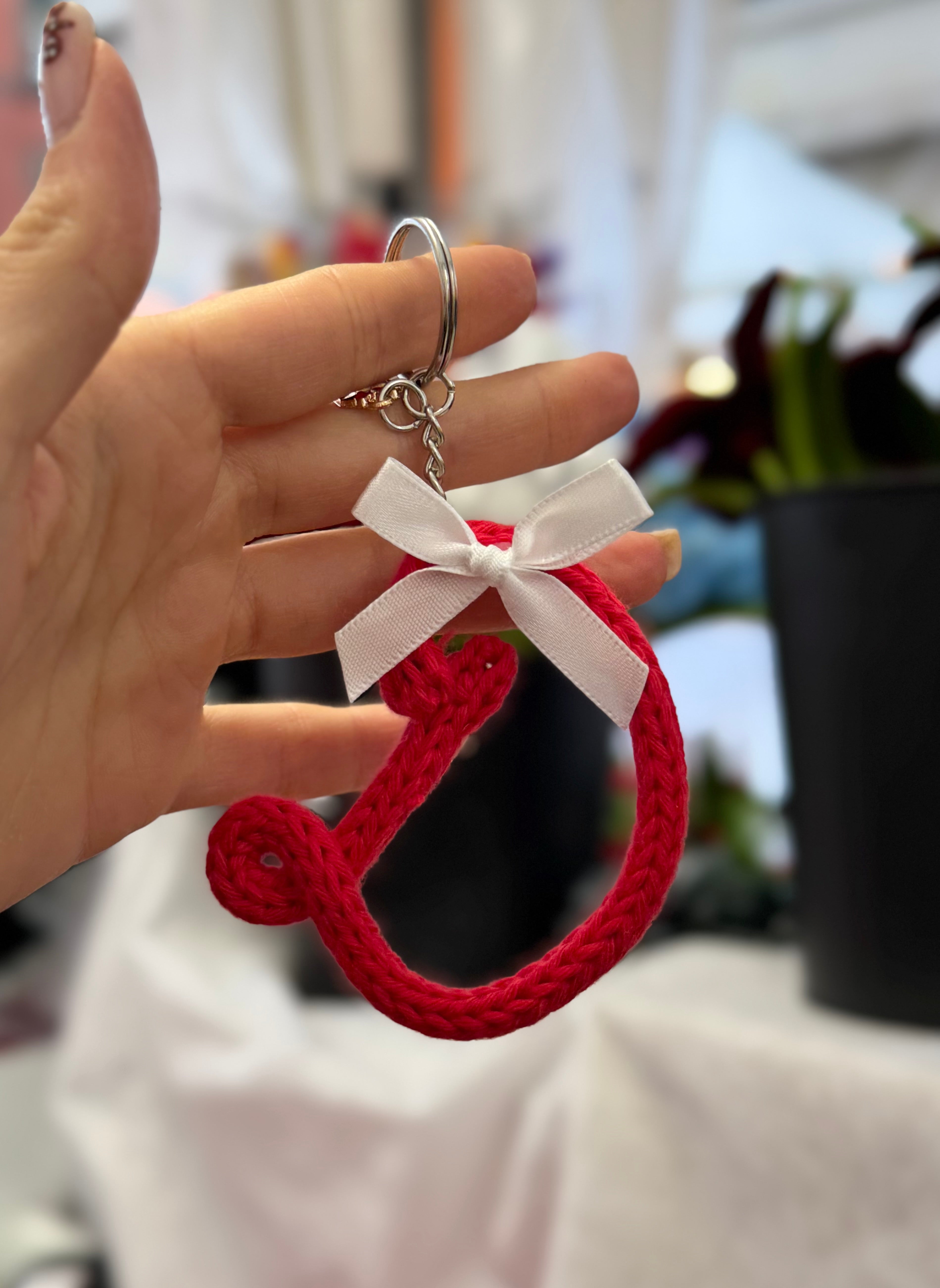 Portachiavi Lettera con Tricotin | Fatto a mano idea Regalo Natale