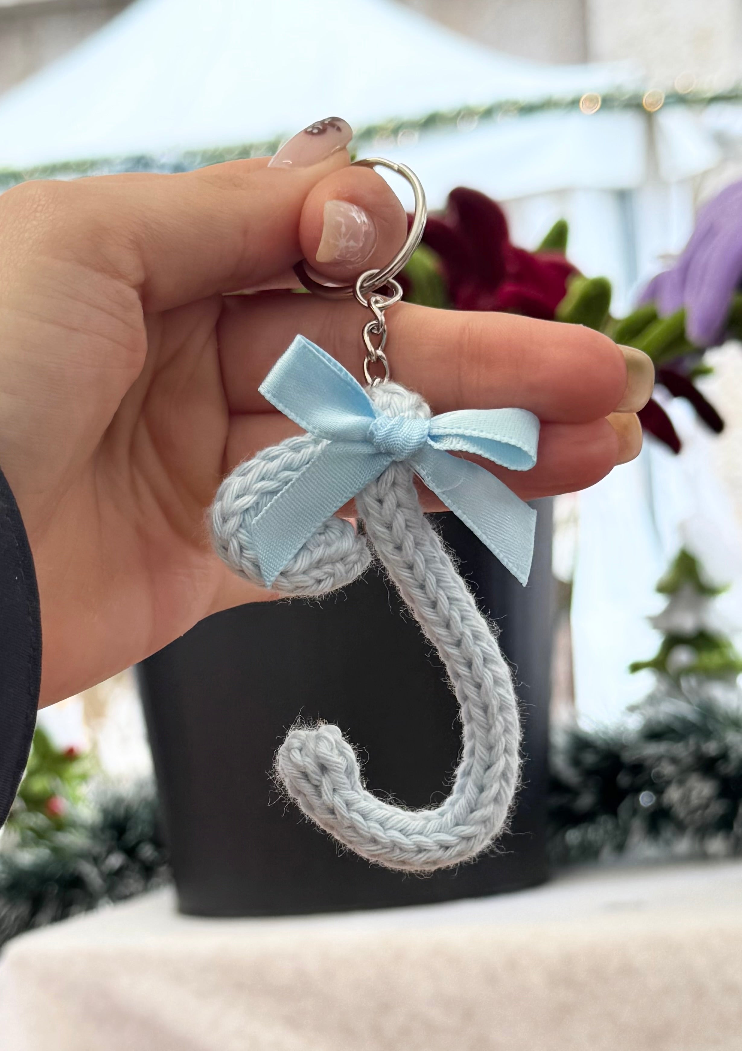 Portachiavi Lettera con Tricotin | Fatto a mano idea Regalo Natale