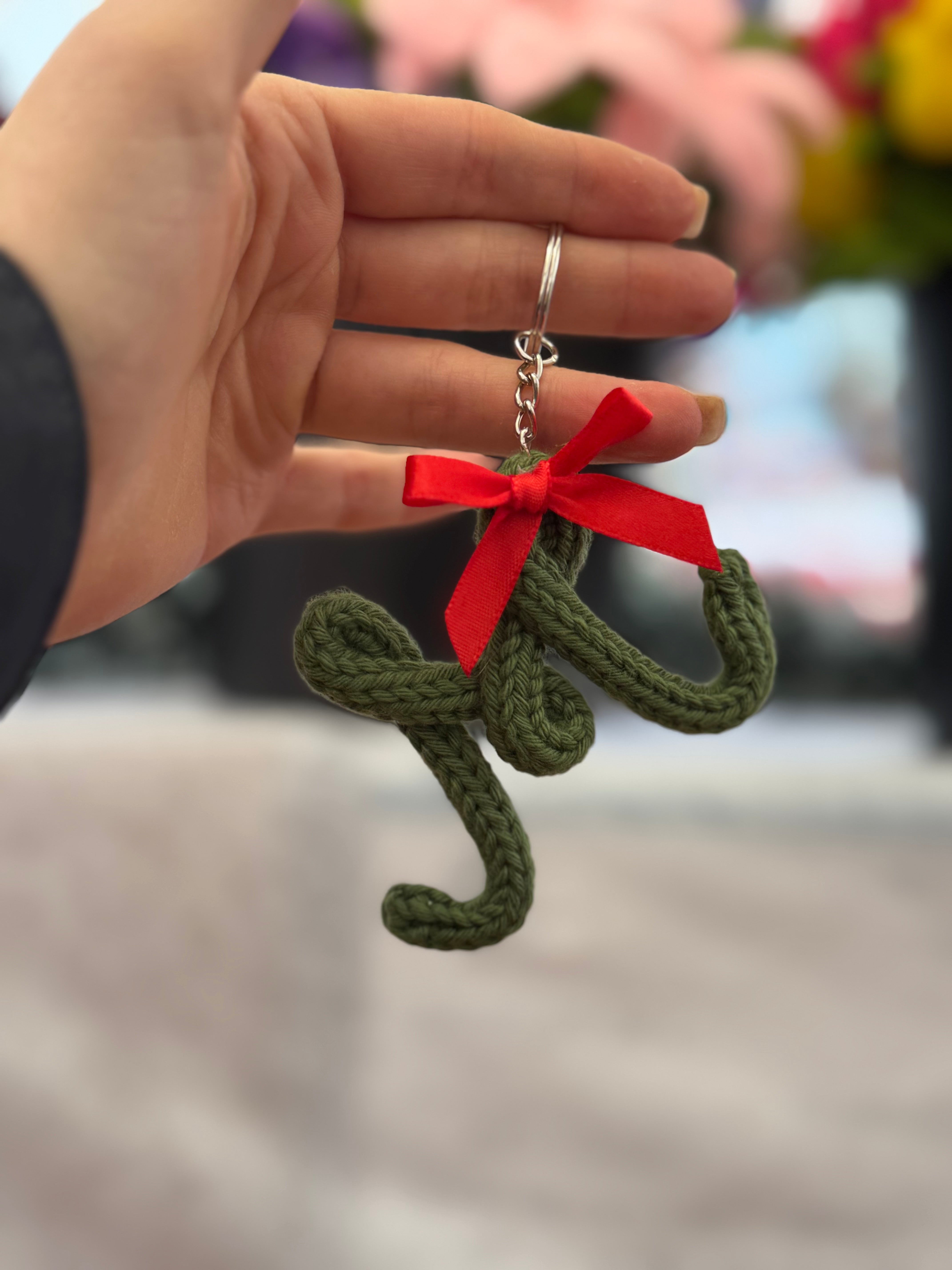 Portachiavi Lettera con Tricotin | Fatto a mano idea Regalo Natale