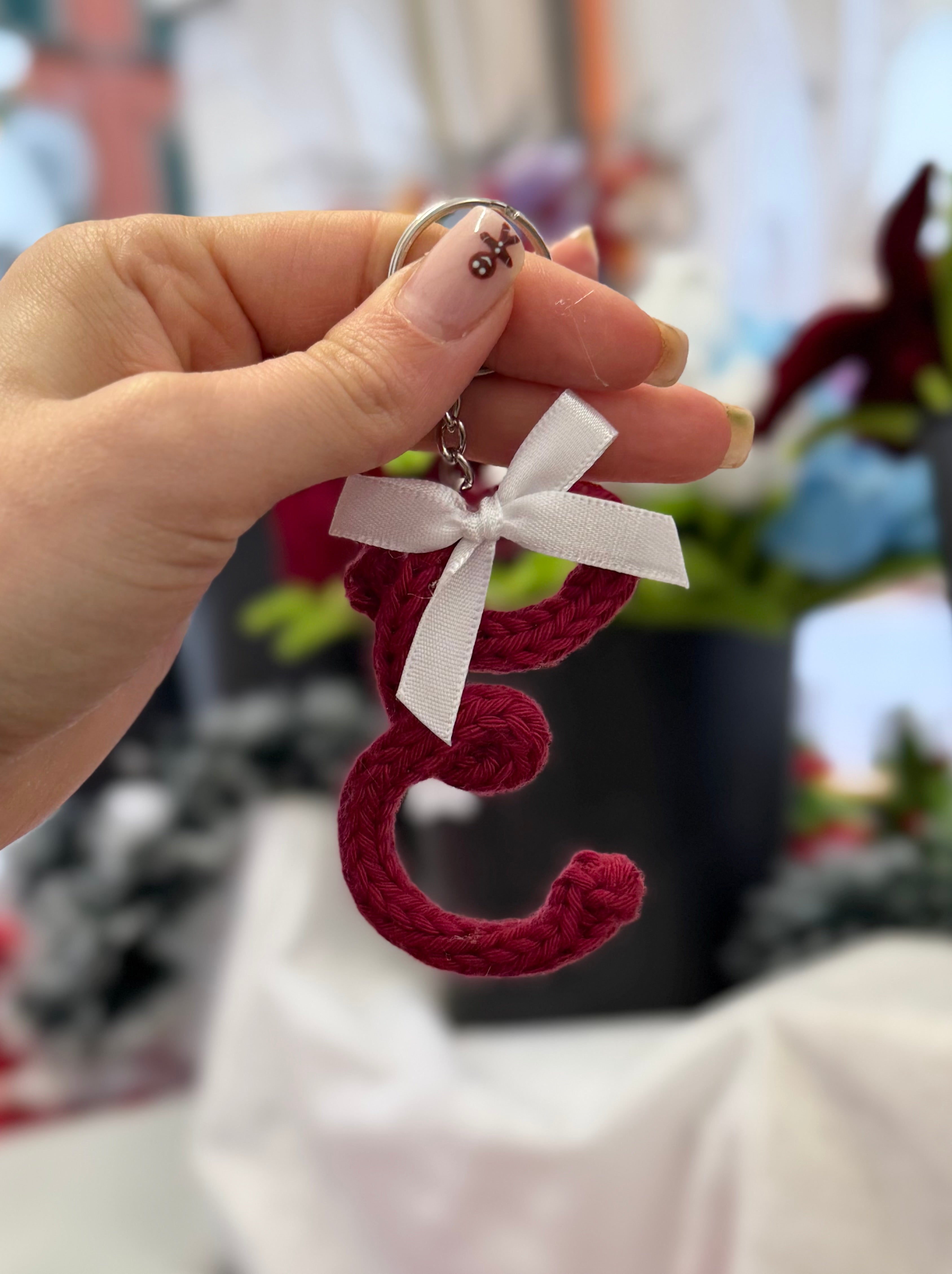 Portachiavi Lettera con Tricotin | Fatto a mano idea Regalo Natale