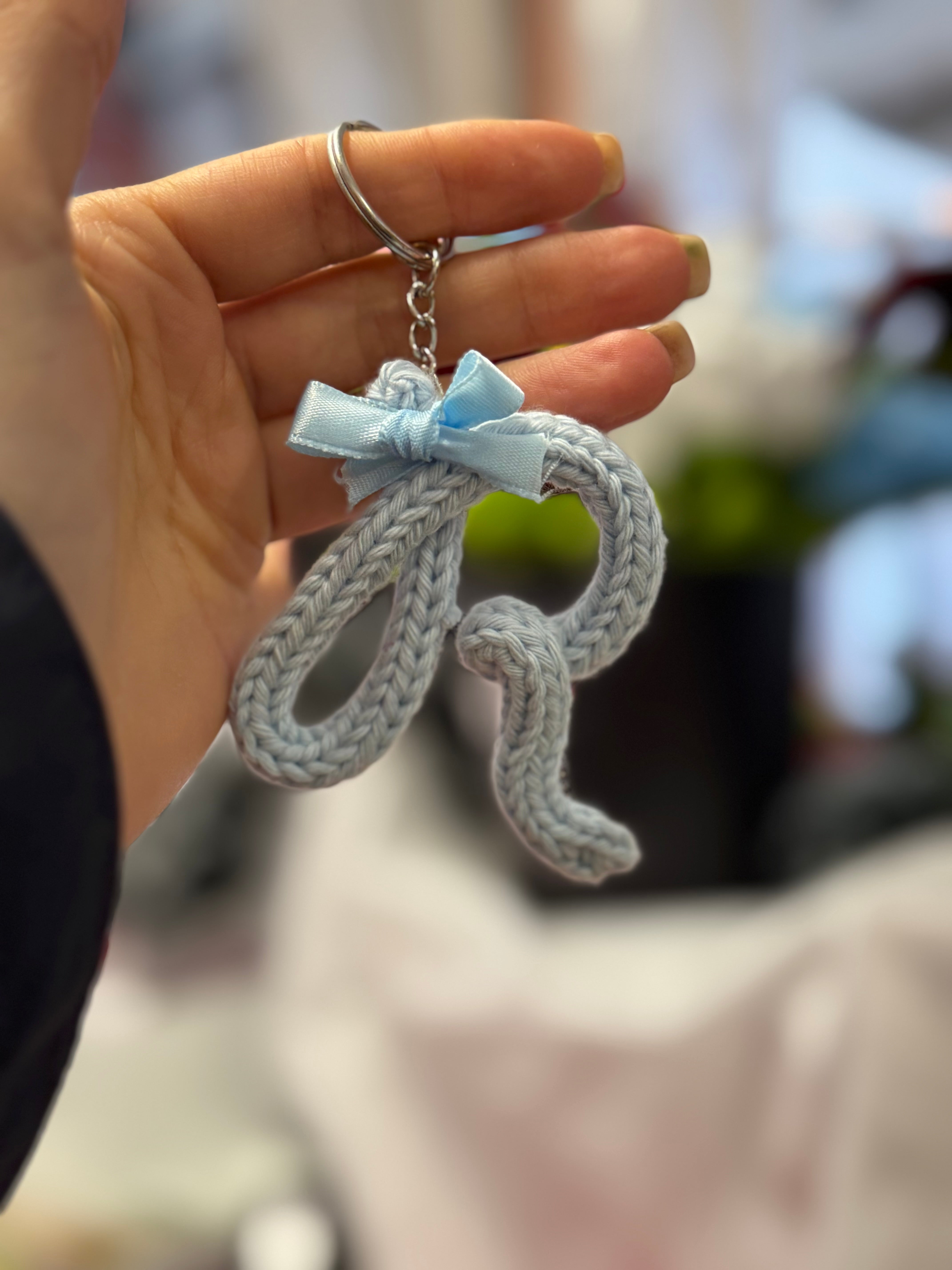 Portachiavi Lettera con Tricotin | Fatto a mano idea Regalo Natale