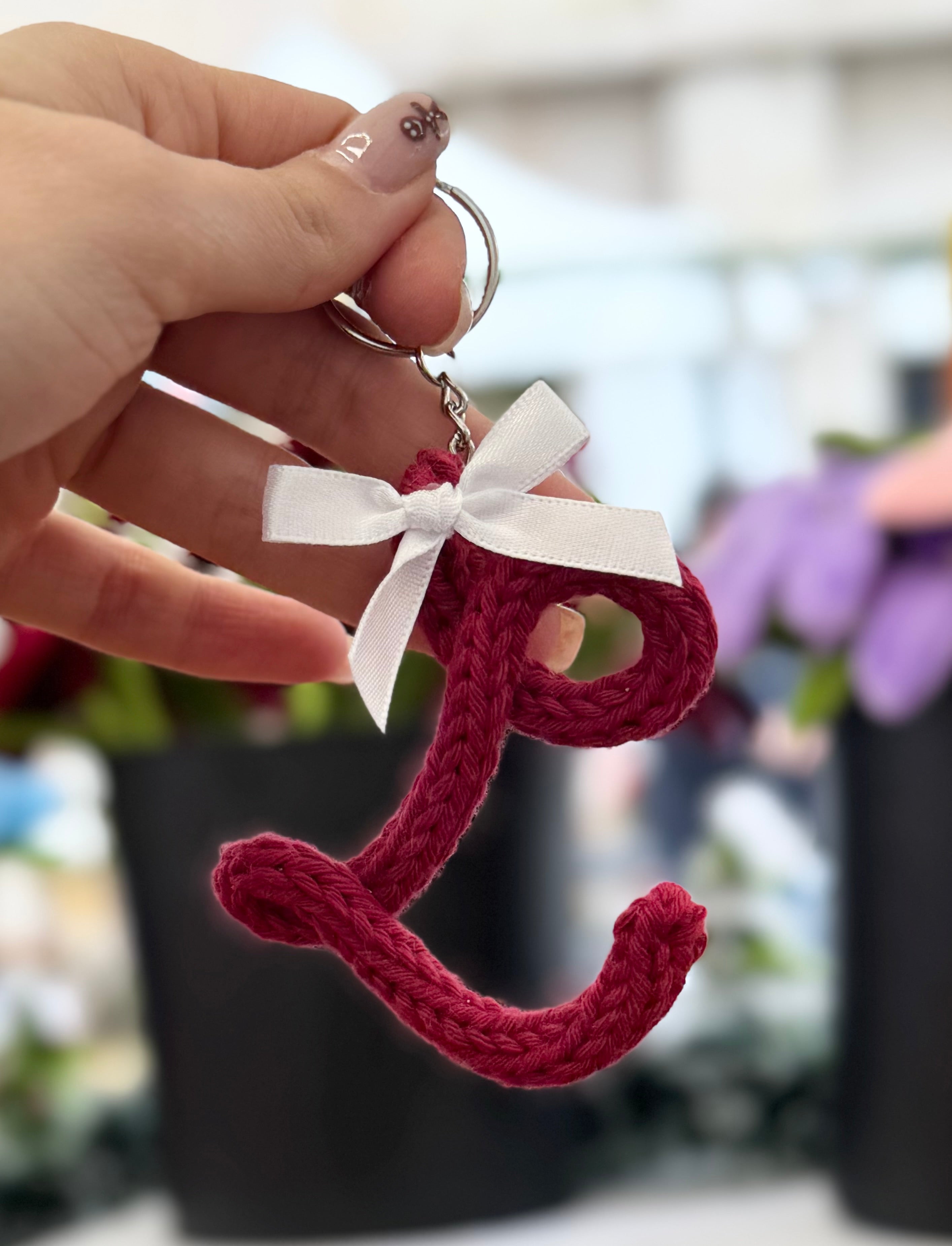 Portachiavi Lettera con Tricotin | Fatto a mano idea Regalo Natale