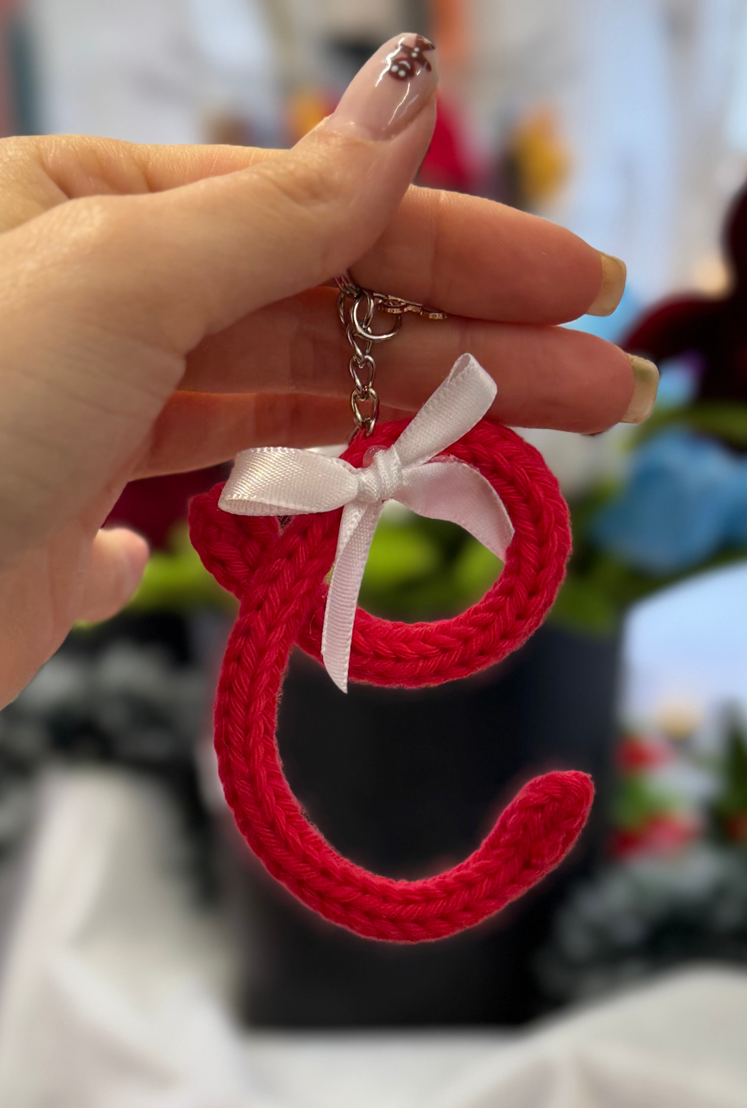 Portachiavi Lettera con Tricotin | Fatto a mano idea Regalo Natale