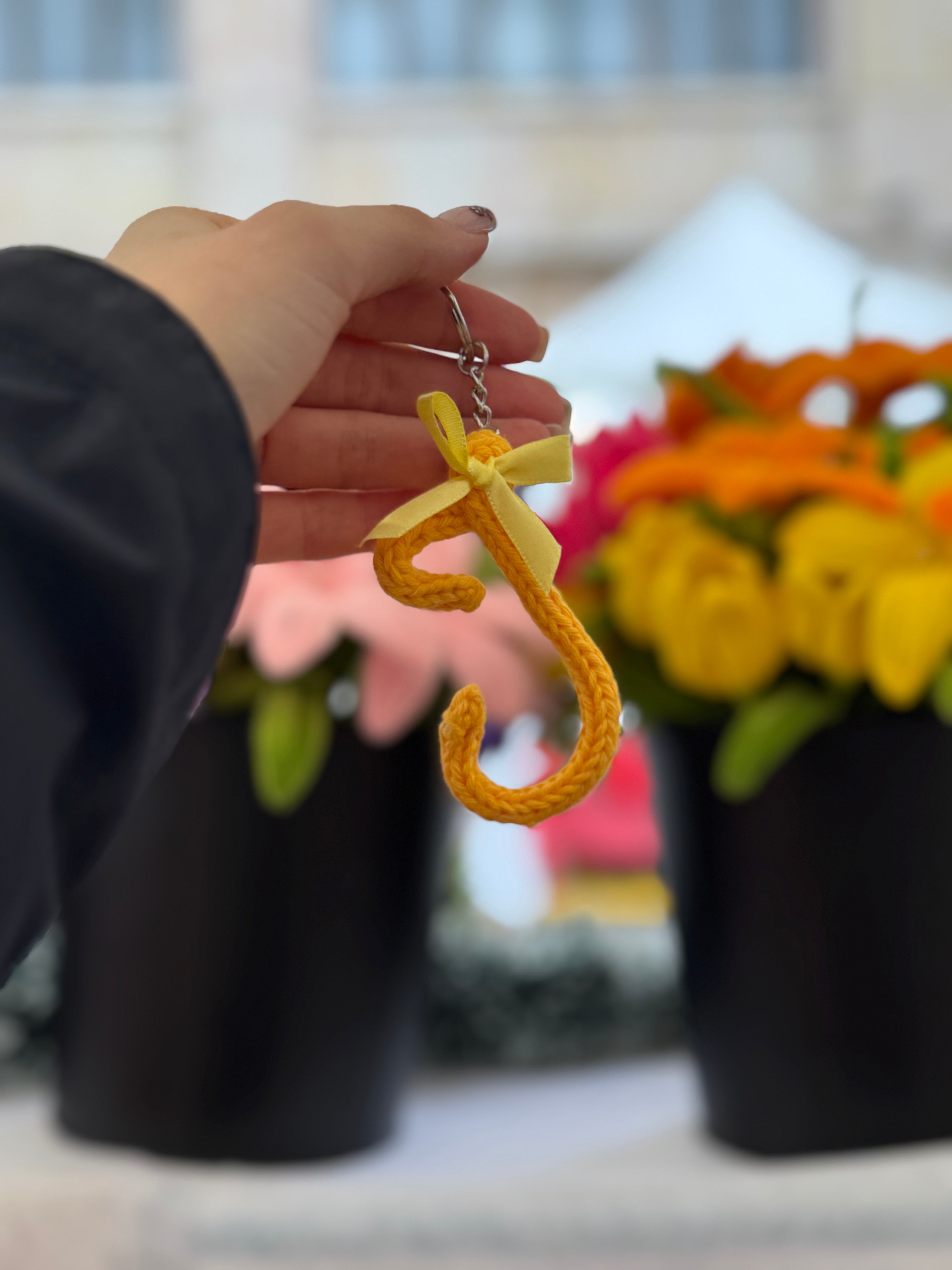 Portachiavi Lettera con Tricotin | Fatto a mano idea Regalo Natale