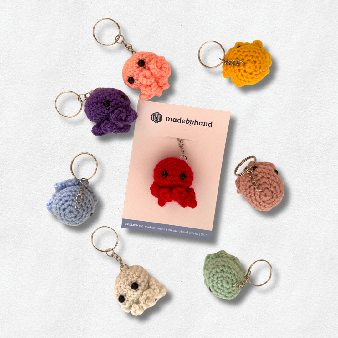 Portachiavi Polpetto all’uncinetto | Fatto a mano in Italia