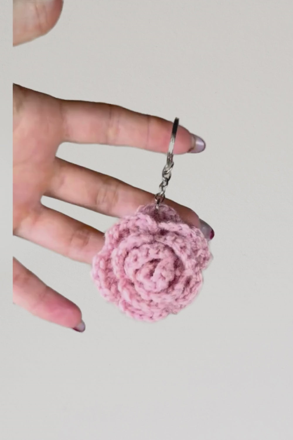 Portachiavi Rosa all’Uncinetto | Fatto a mano